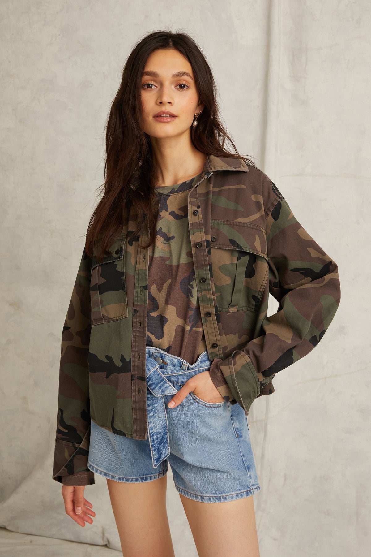 Skylar Camo Canvas Tunic Top