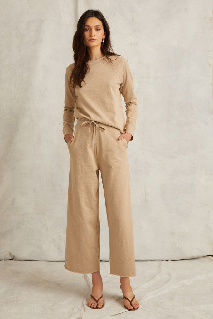 So Relaxed Slub Cotton Wide Leg Lounge Pant