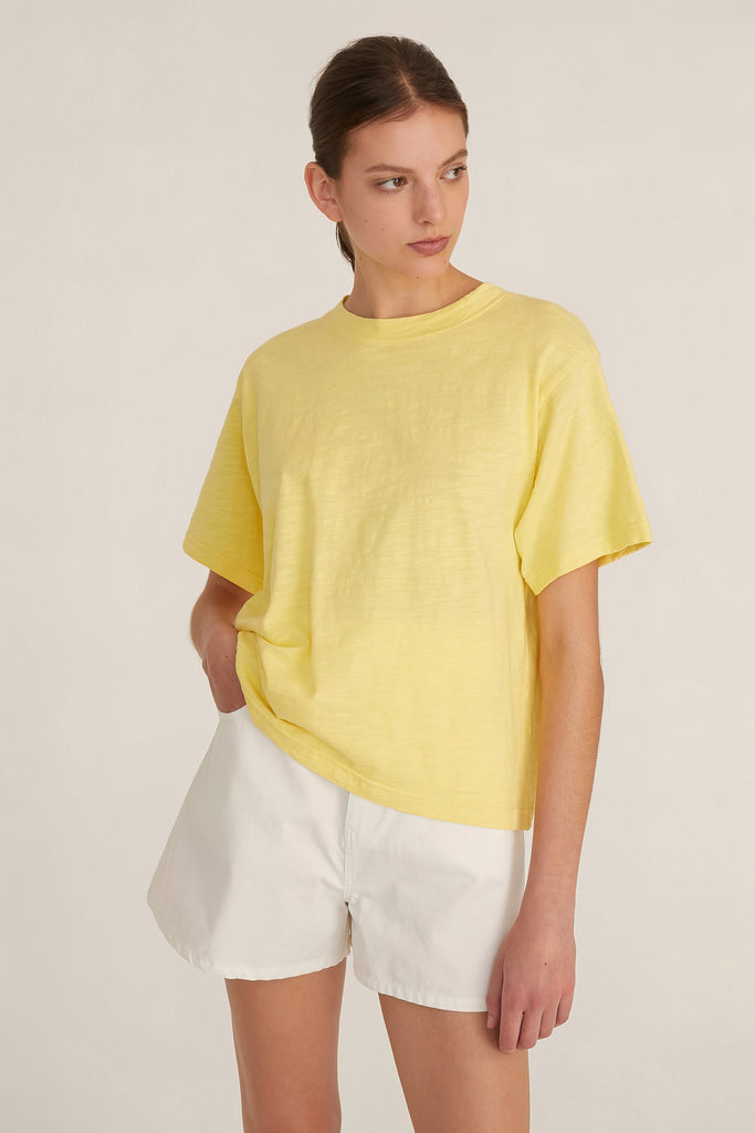 So Relaxed Slub Jersey Boyfriend Tee in Citrine