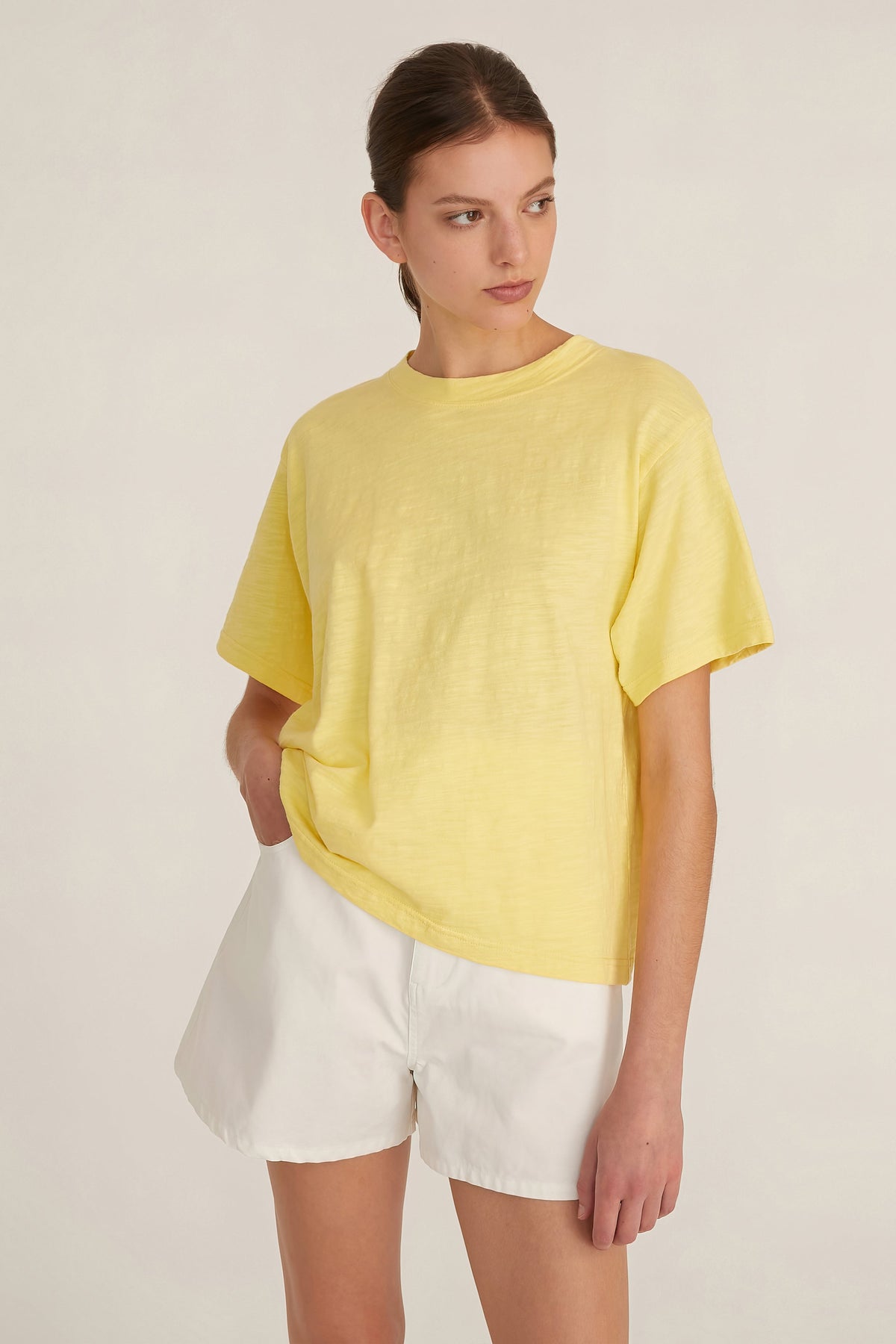 So Relaxed Slub Jersey Boyfriend Tee in Citrine