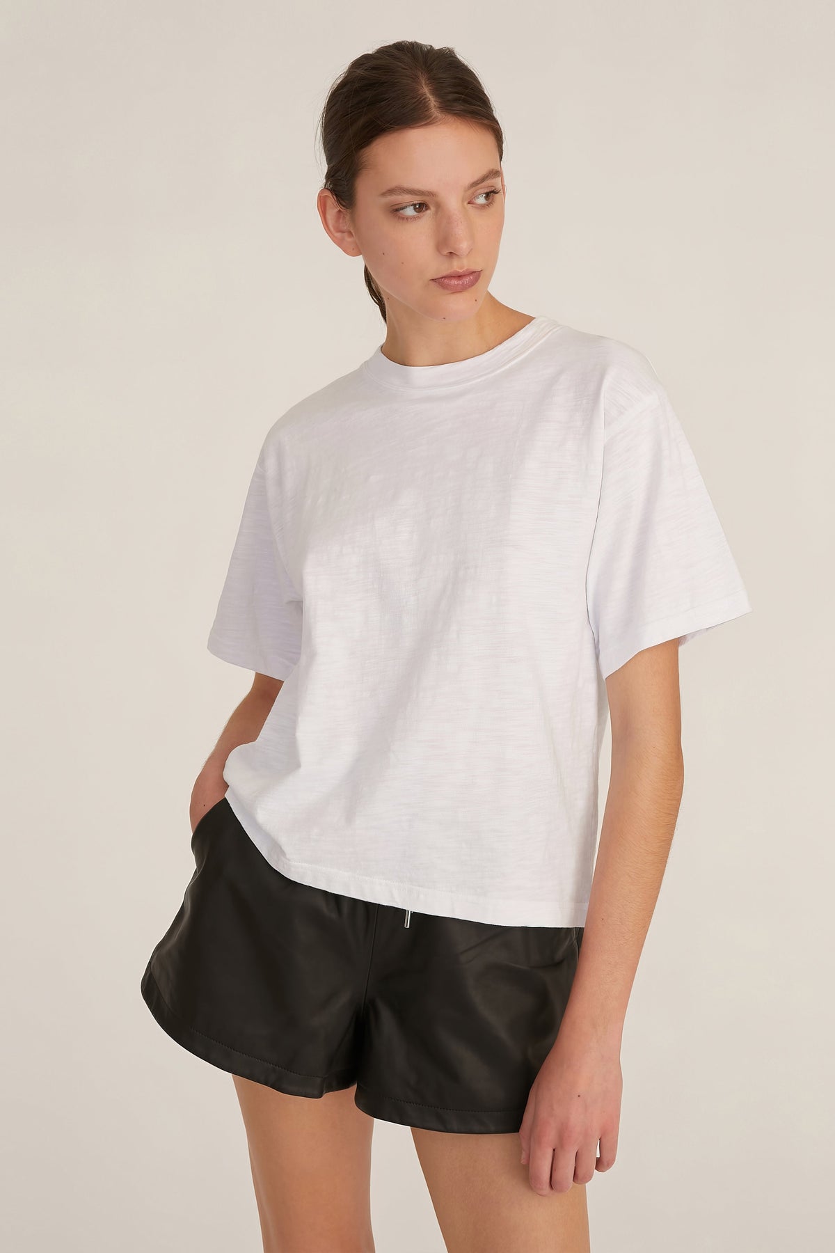 So Relaxed Slub Jersey Boyfriend Tee in White