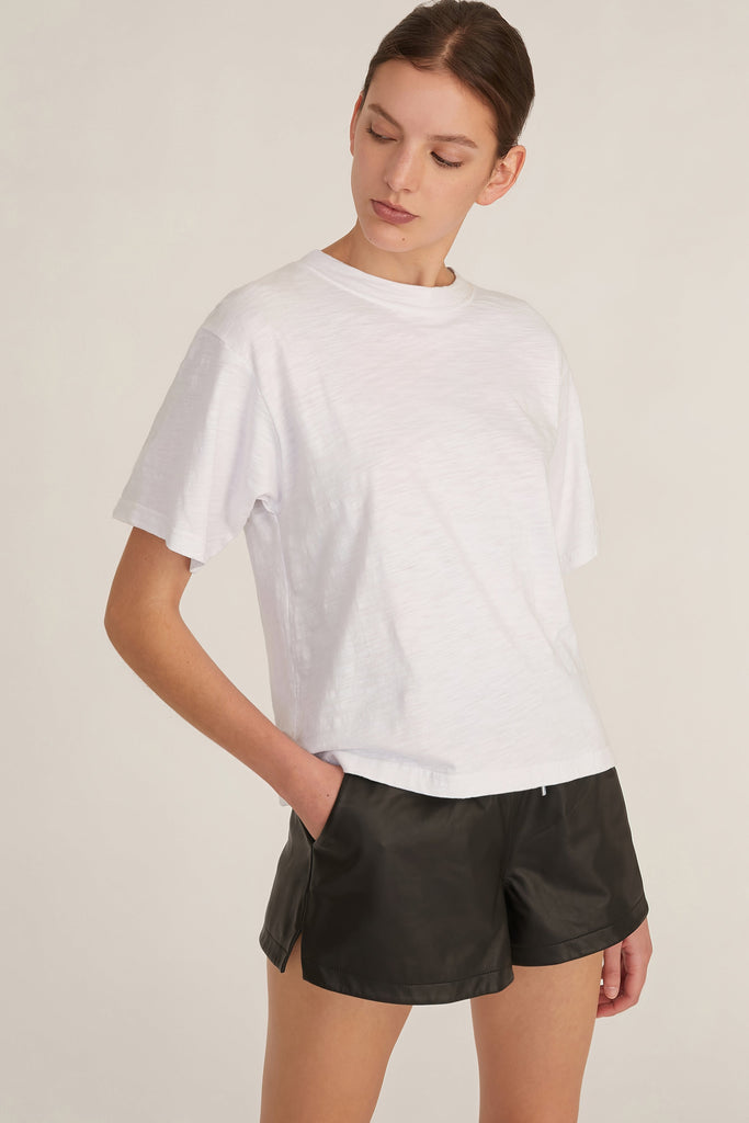 So Relaxed Slub Jersey Boyfriend Tee in White