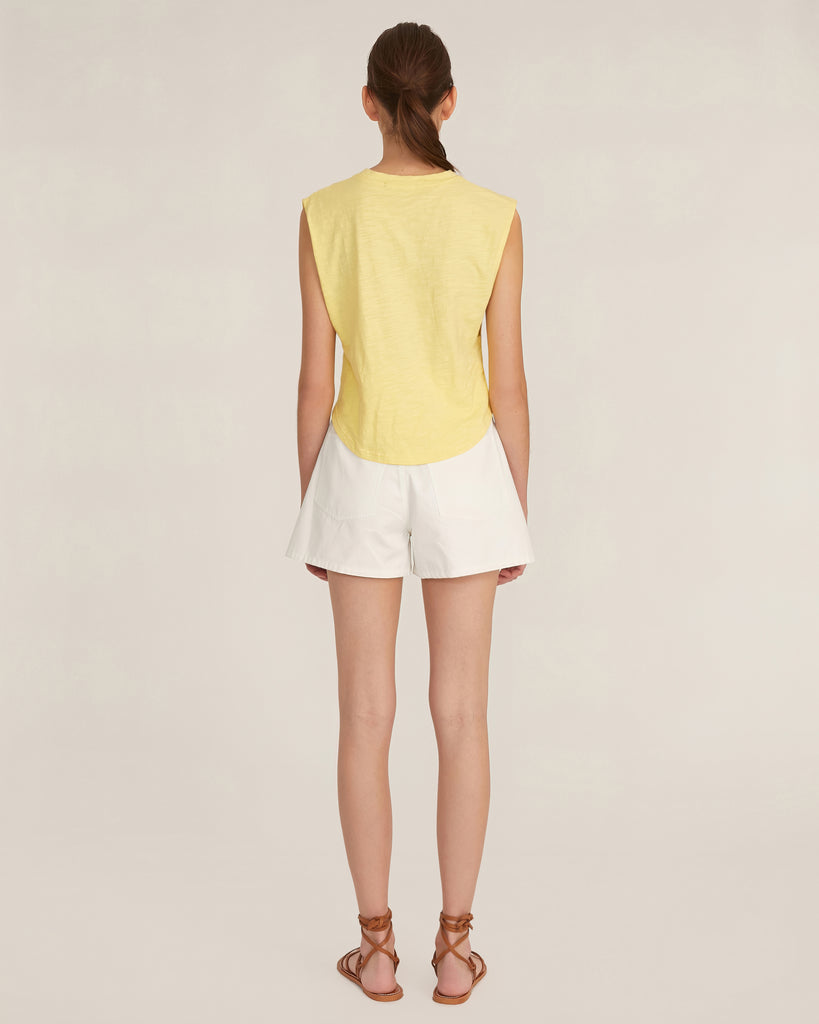 So Relaxed Slub Jersey Muscle Tee in Citrine