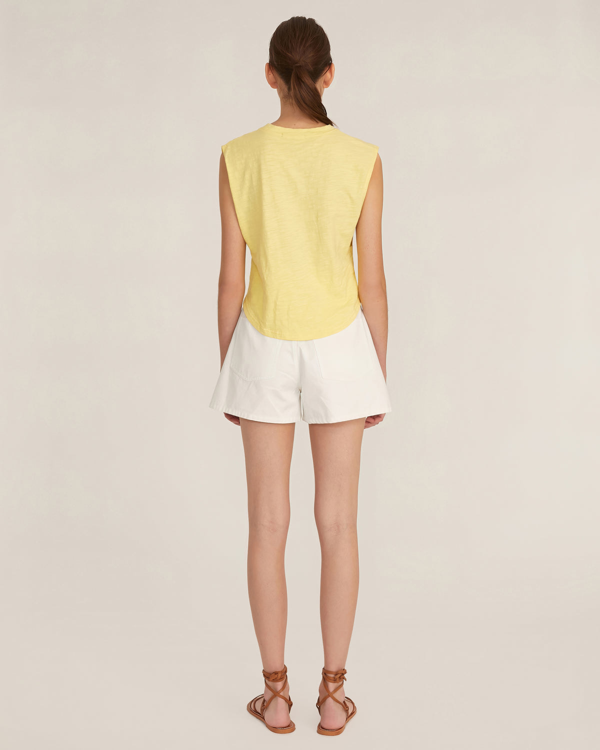 So Relaxed Slub Jersey Muscle Tee in Citrine