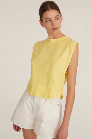 So Relaxed Slub Jersey Muscle Tee in Citrine