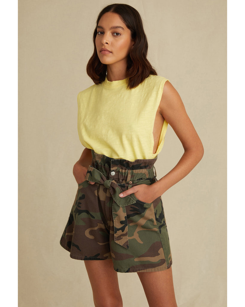 So Relaxed Slub Jersey Muscle Tee in Citrine
