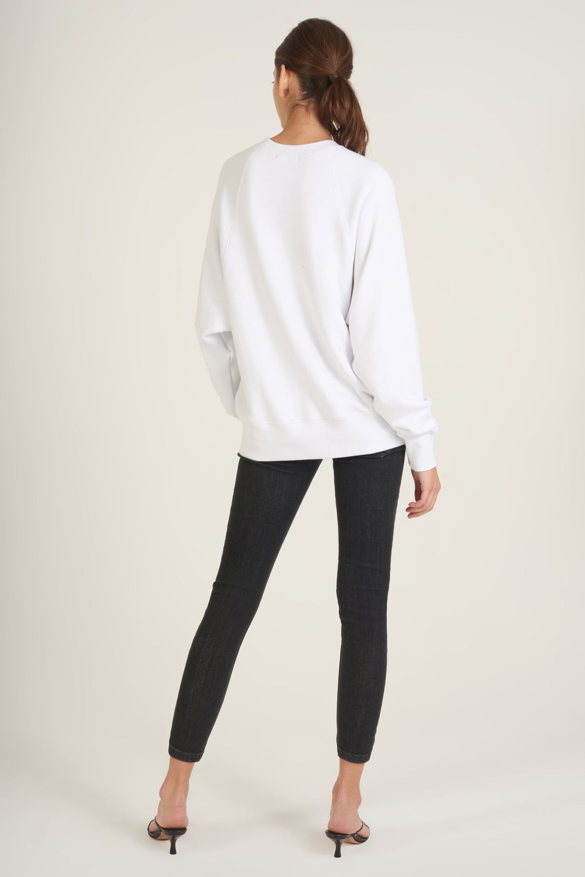 So Uptight Drop Raglan French Terry Sweatshirt in White