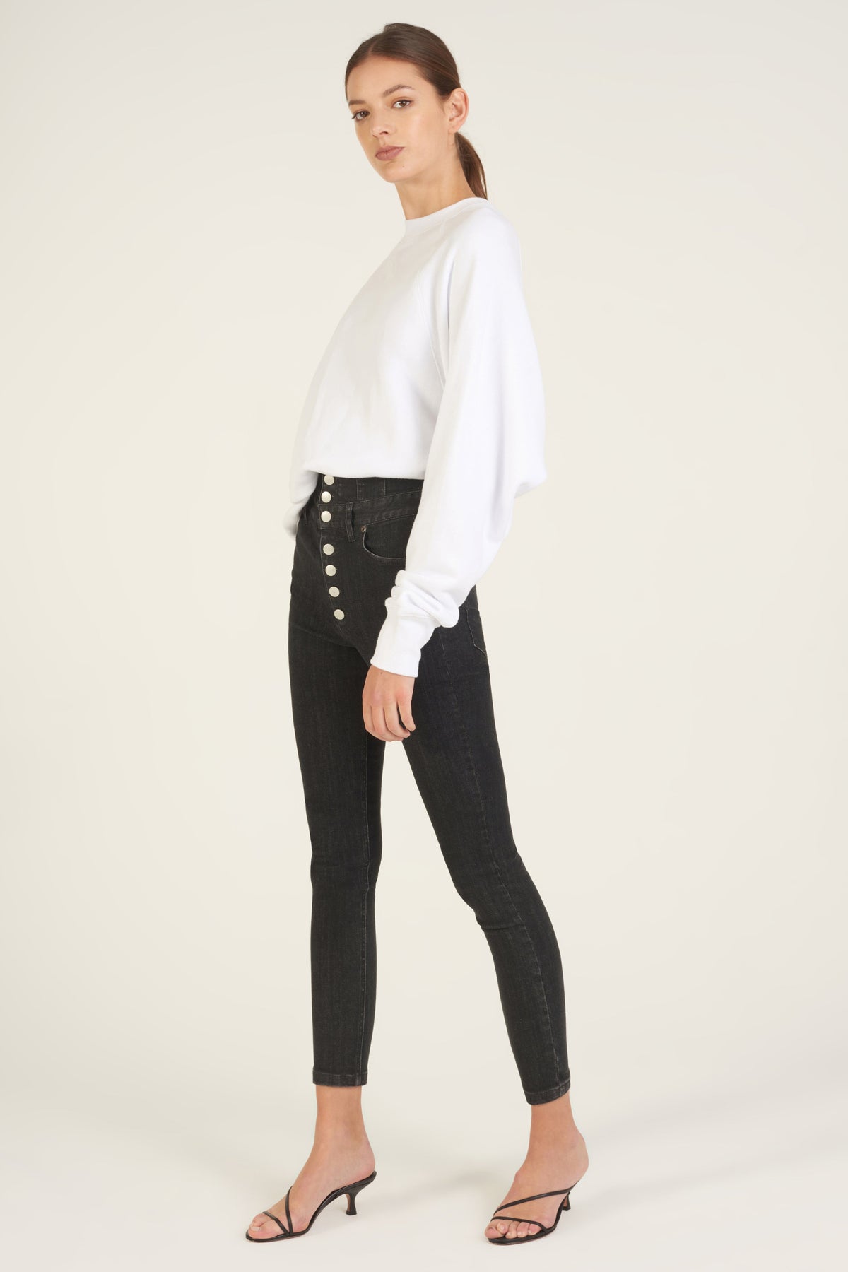 So Uptight Drop Raglan French Terry Sweatshirt in White