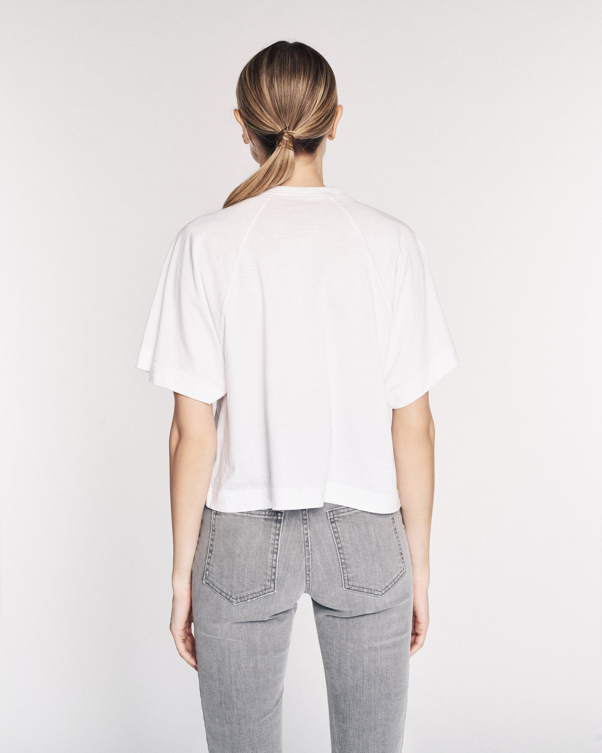 So Uptight Cropped Raglan Crew in White