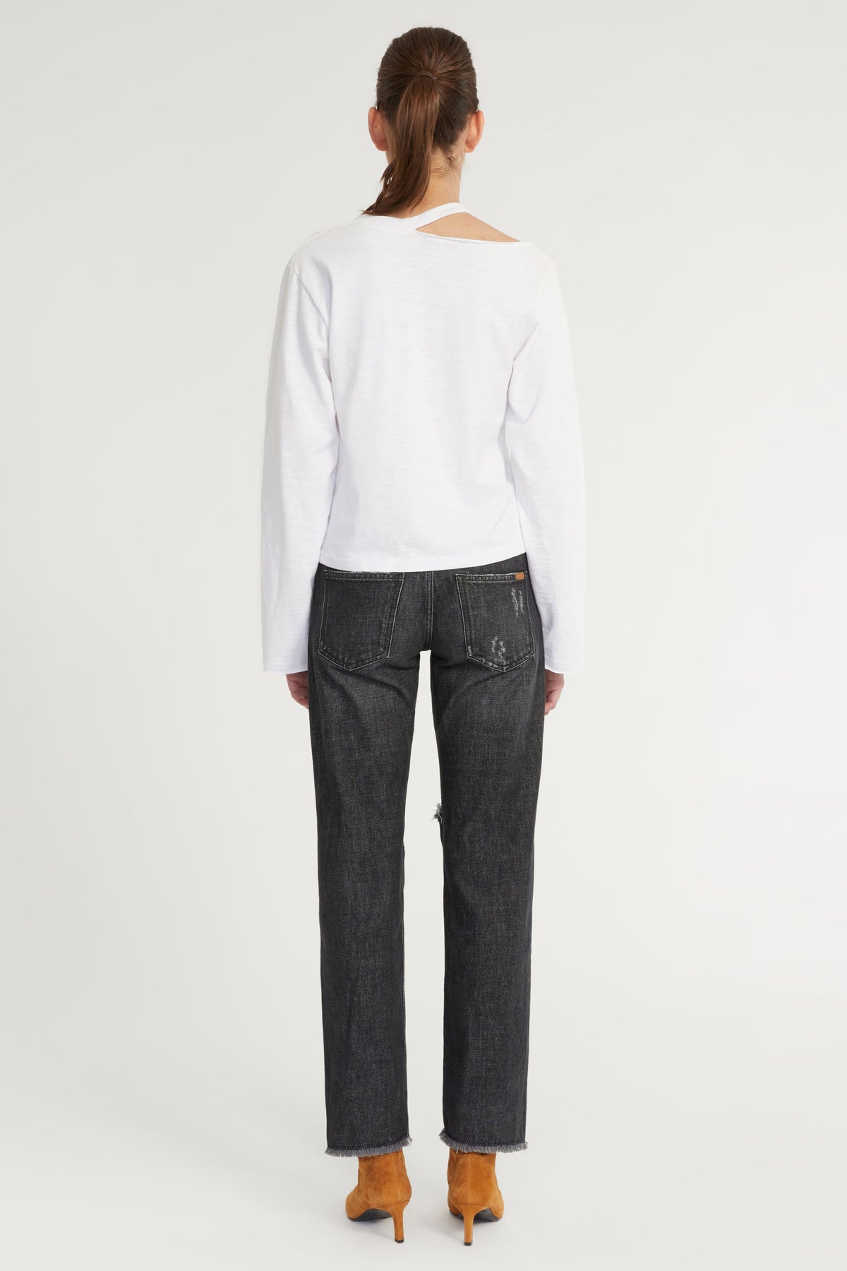Tate Cut Out Long Sleeve in White