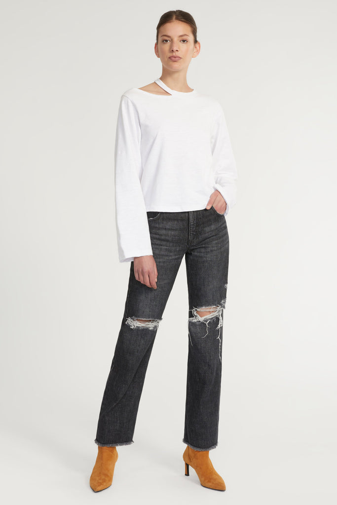 Tate Cut Out Long Sleeve in White