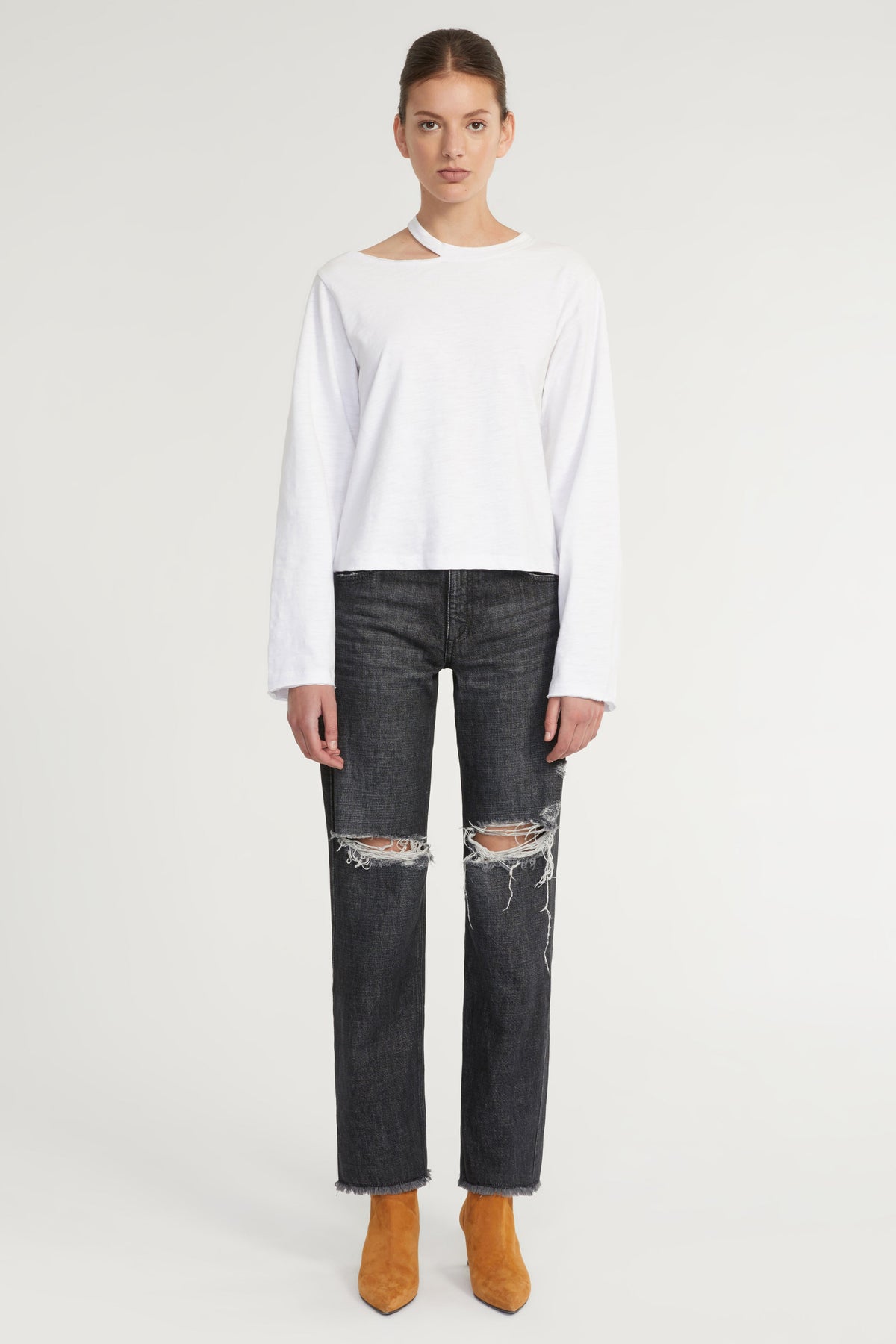 Tate Cut Out Long Sleeve in White