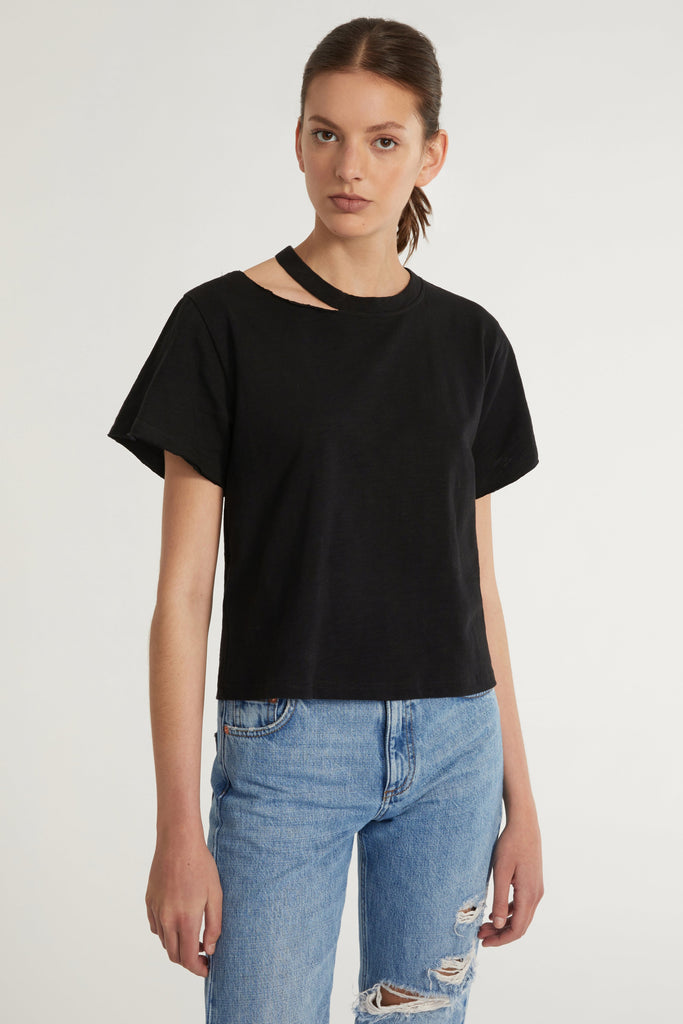Tate Cut Out Tee in Black