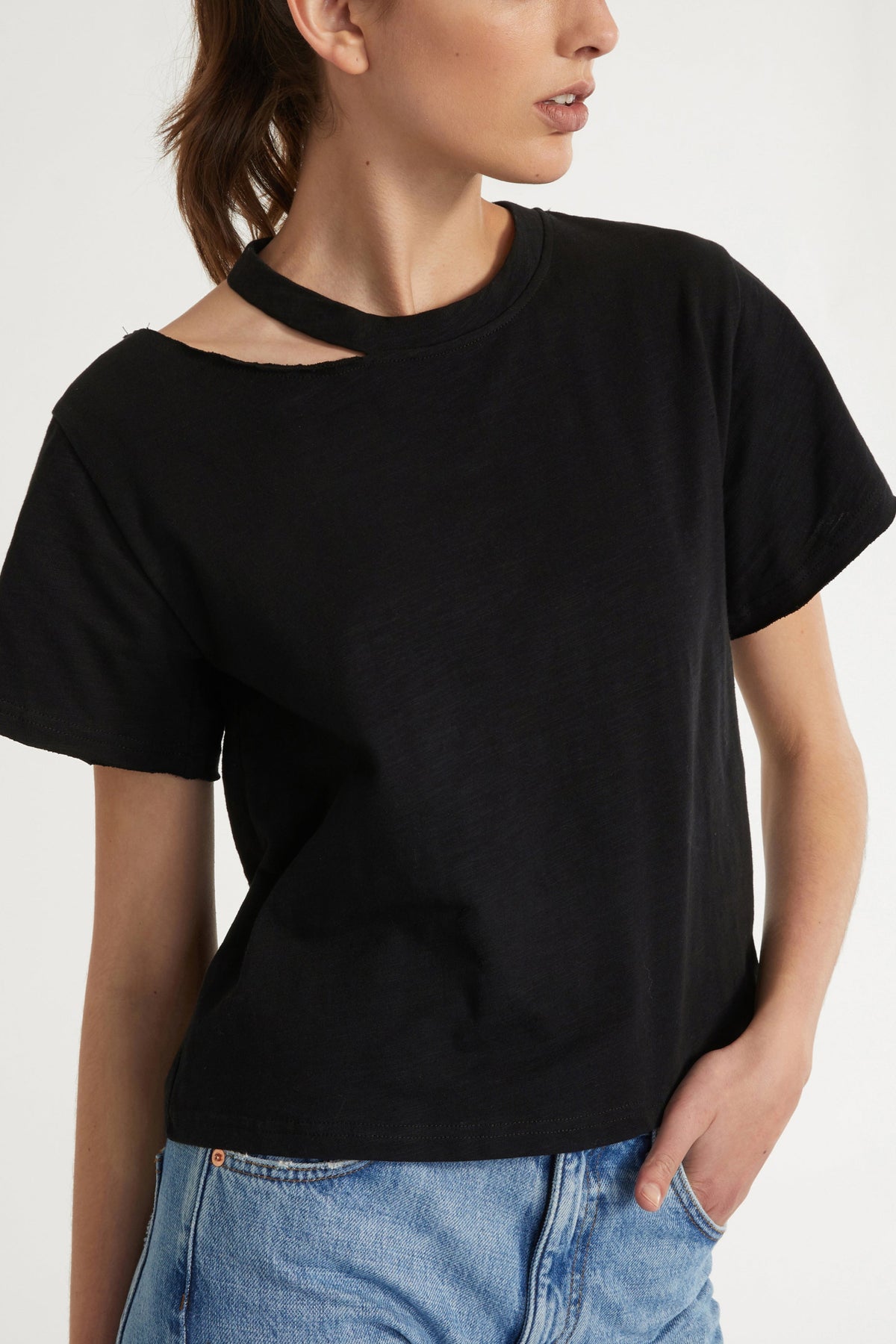 Tate Cut Out Tee in Black