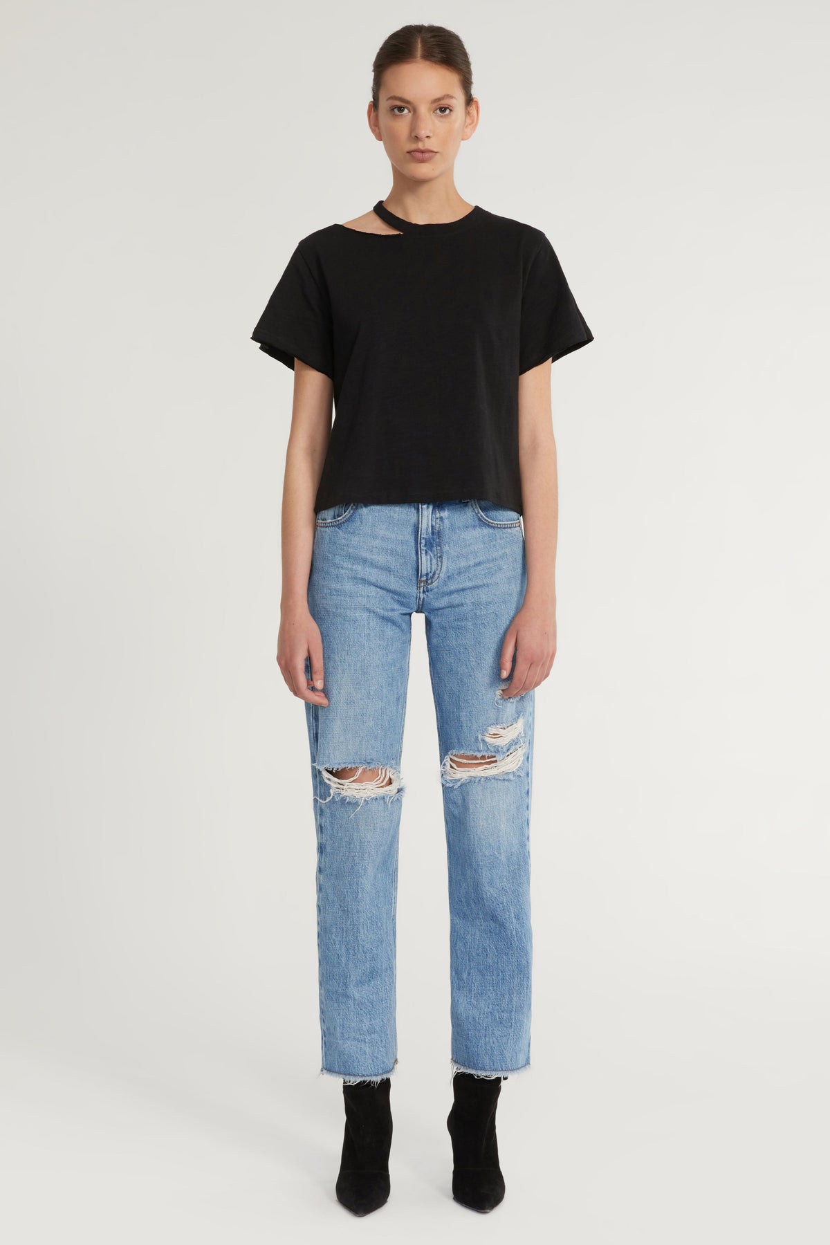 Tate Cut Out Tee in Black