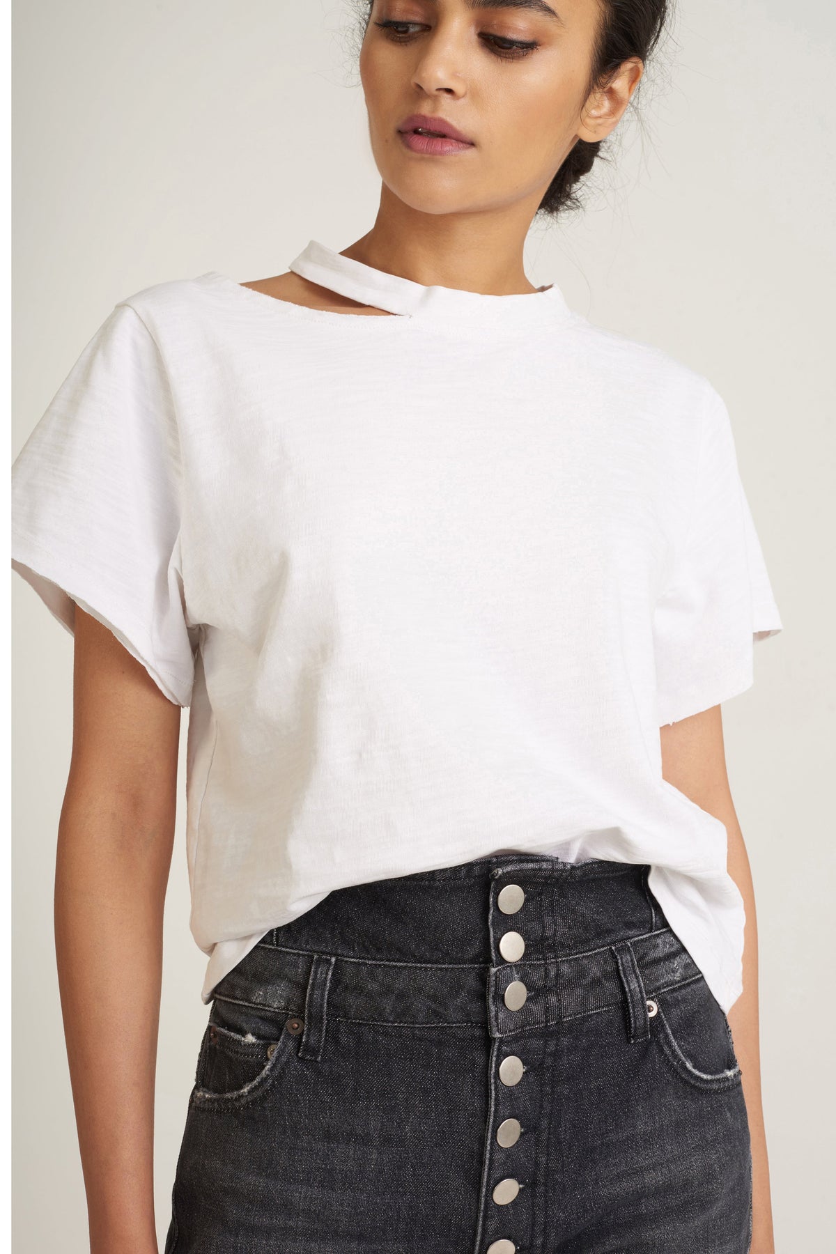 Tate Cut Out Tee in White