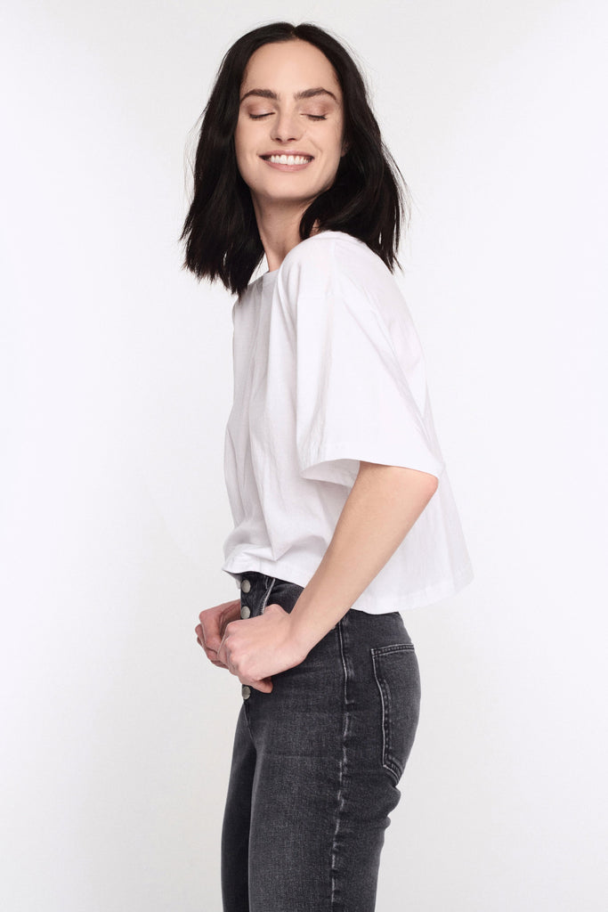 Tayler Crew Neck Tee in White