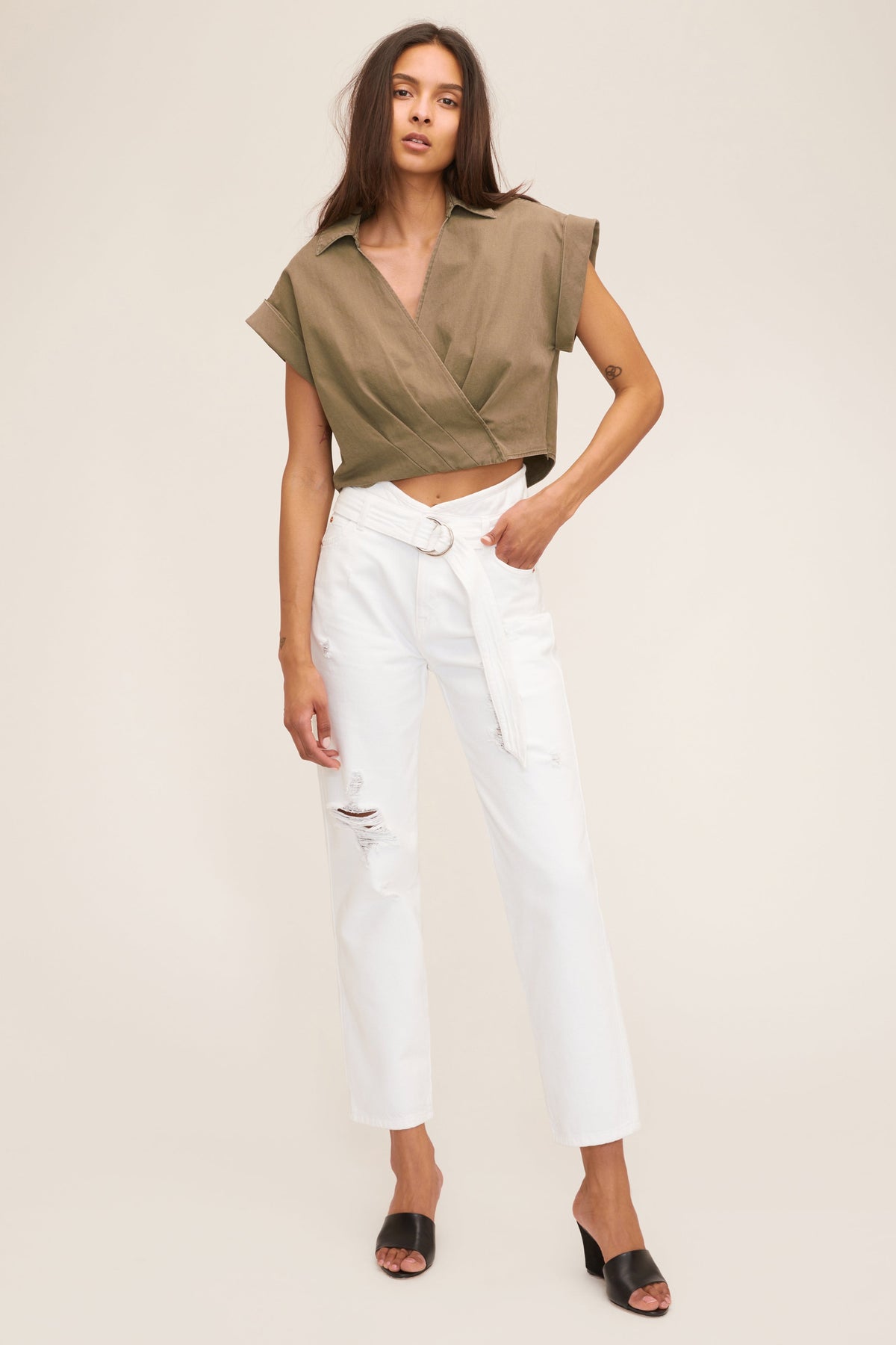 Travis Denim Pant in Off White Stone Wash
