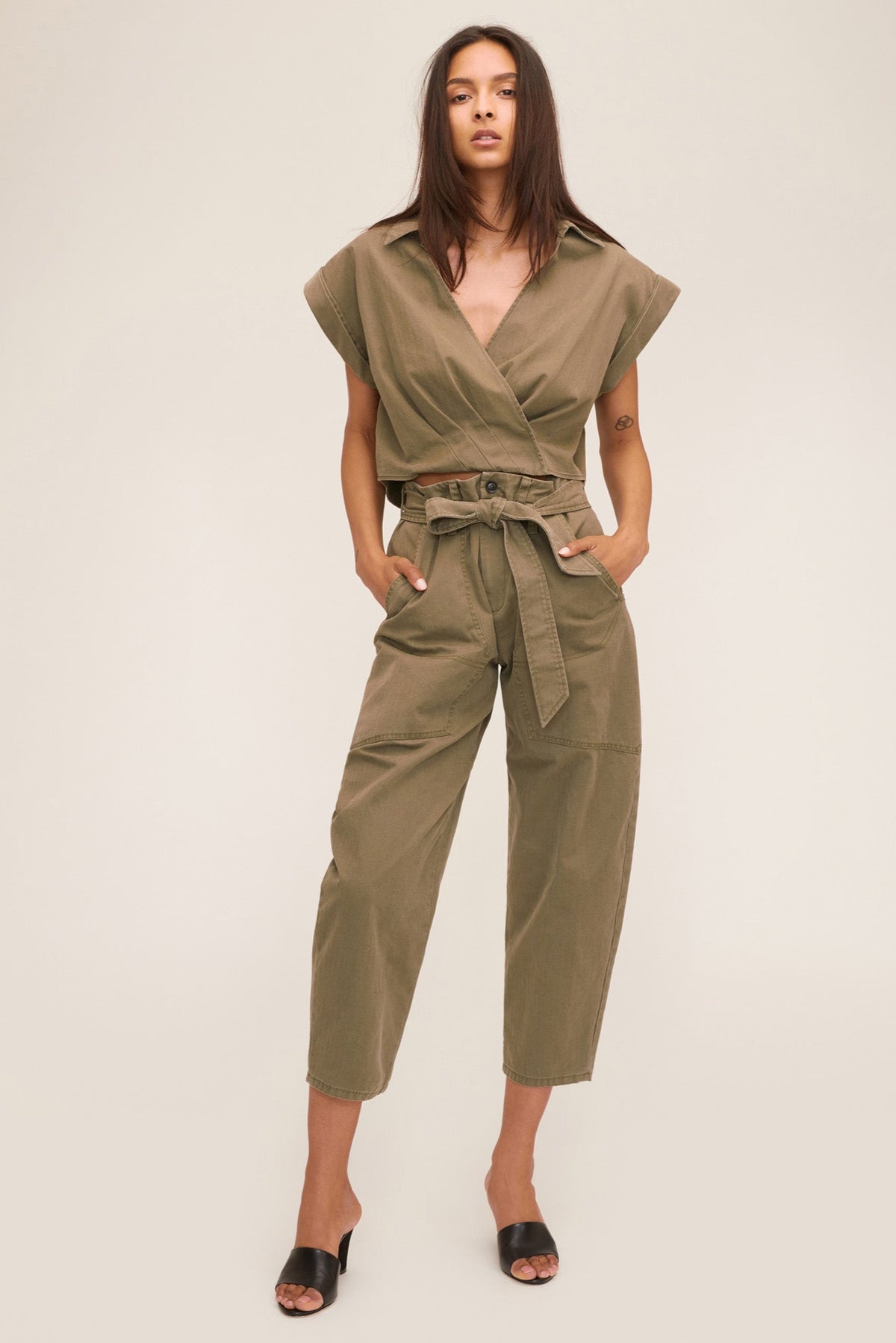 Adler Canvas Balloon Pant in Military Green | MARISSA WEBB