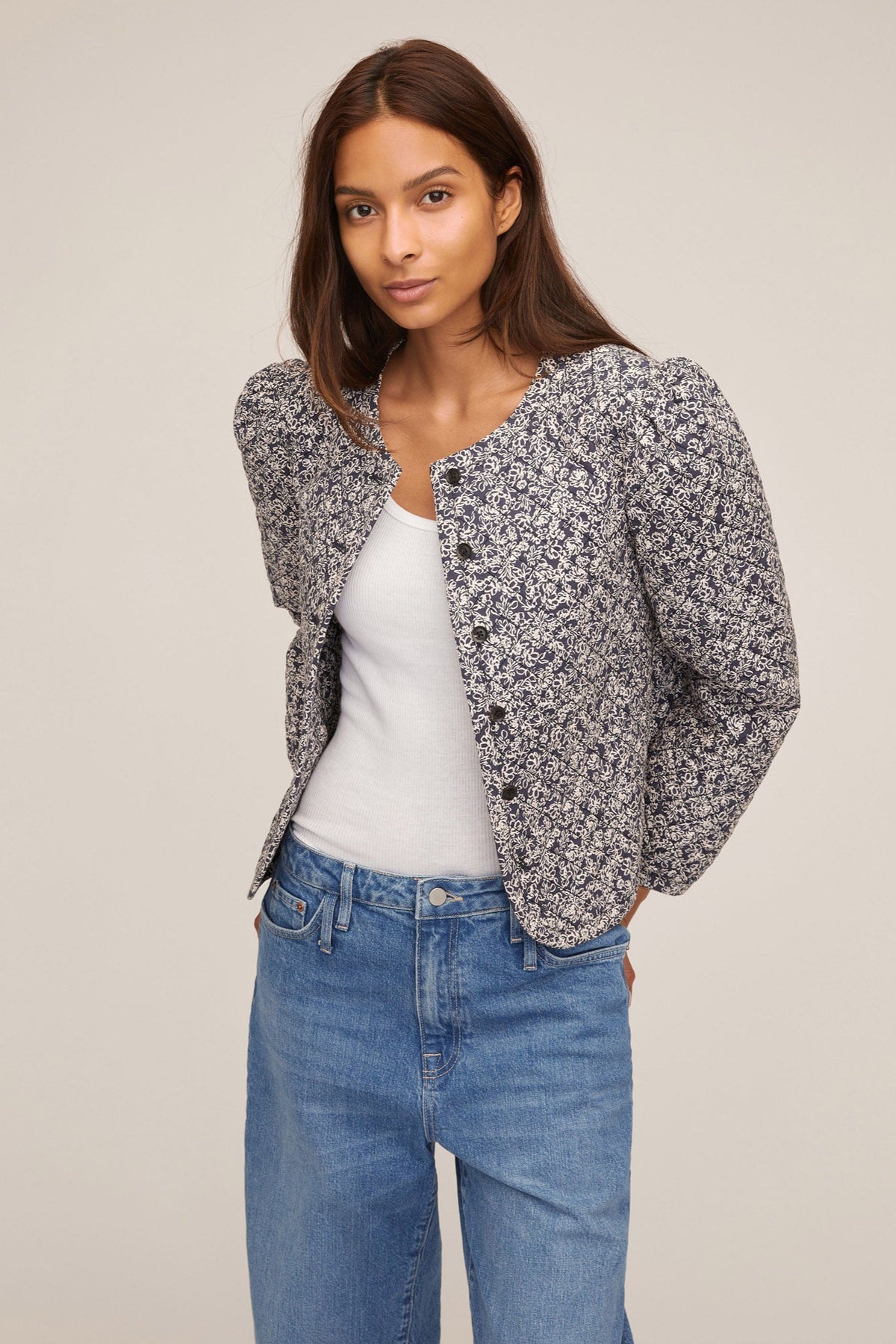 Albie Quilted Floral Shirt Jacket | MARISSA WEBB