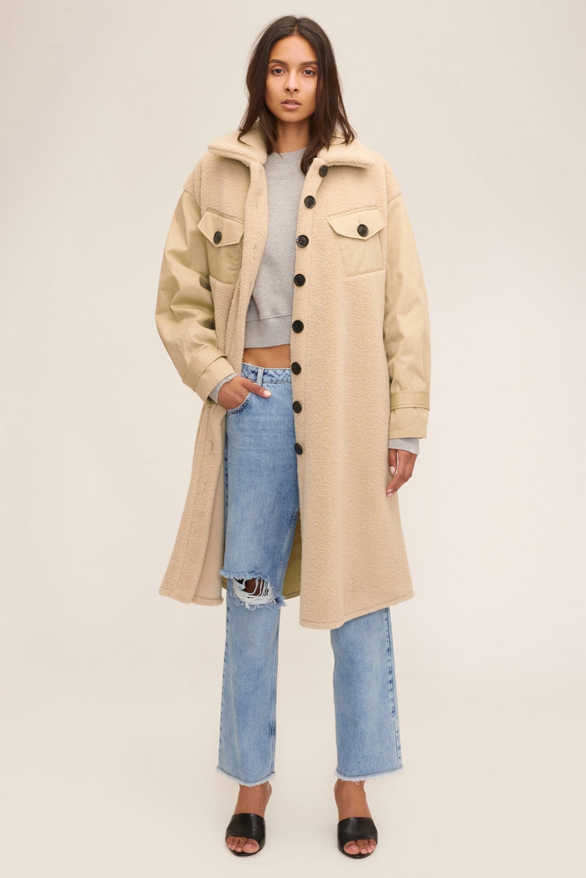 Frankie Sherpa Coated Canvas Trench | MARISSA WEBB