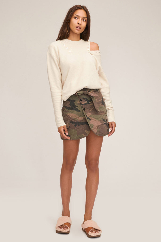 Katrina Quilted Woodland Camo Mini Skirt | MARISSA WEBB