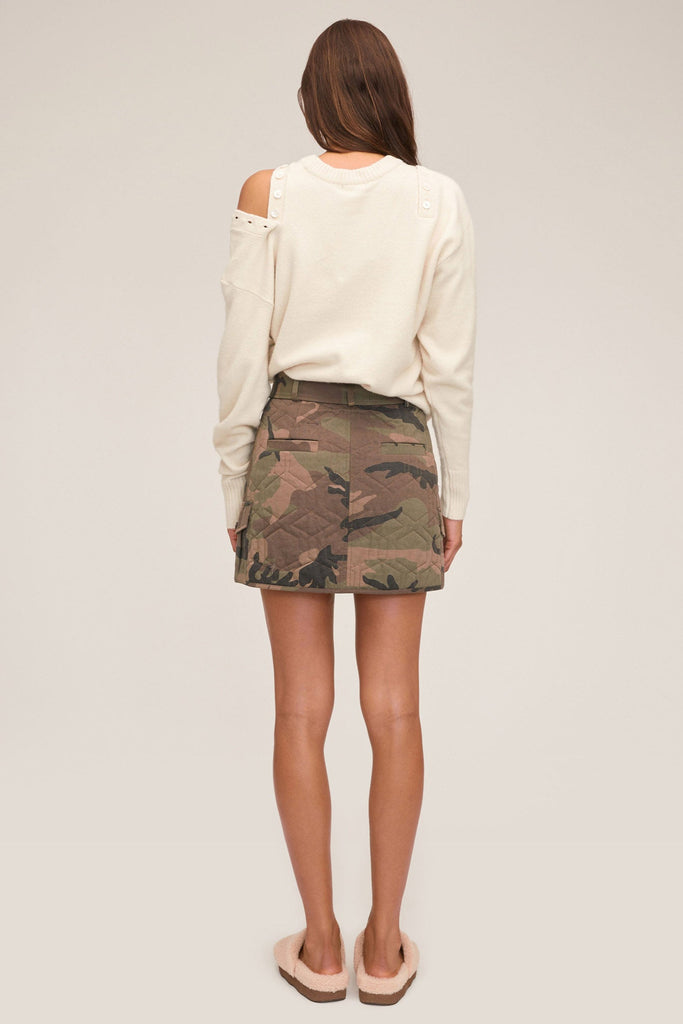 Katrina Quilted Woodland Camo Mini Skirt | MARISSA WEBB