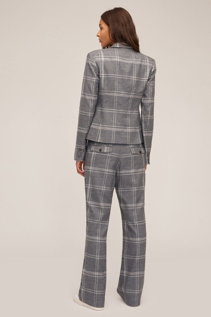 Perrie Steel Plaid Double Breasted Blazer | MARISSA WEBB