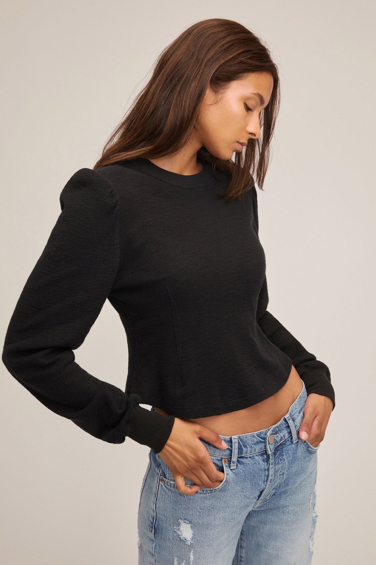 Rue Low Rider Straight Jean in Light Blue Vintage Wash | MARISSA WEBB