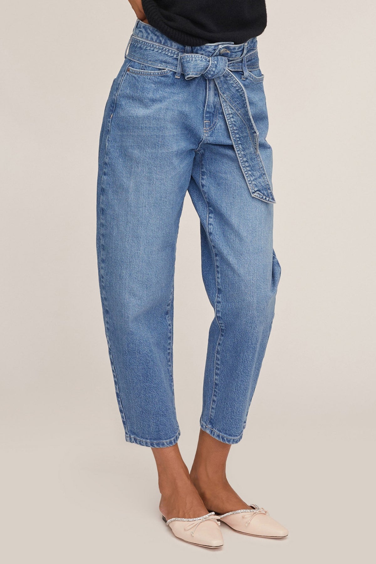 Stevie 80's Barrel Leg Jean in Medium Blue Wash | MARISSA WEBB