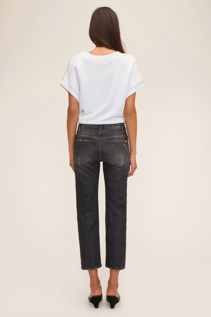 Turner II High Waist Corset Jean in Faded Black Stone Wash | Denim by MARISSA WEBB