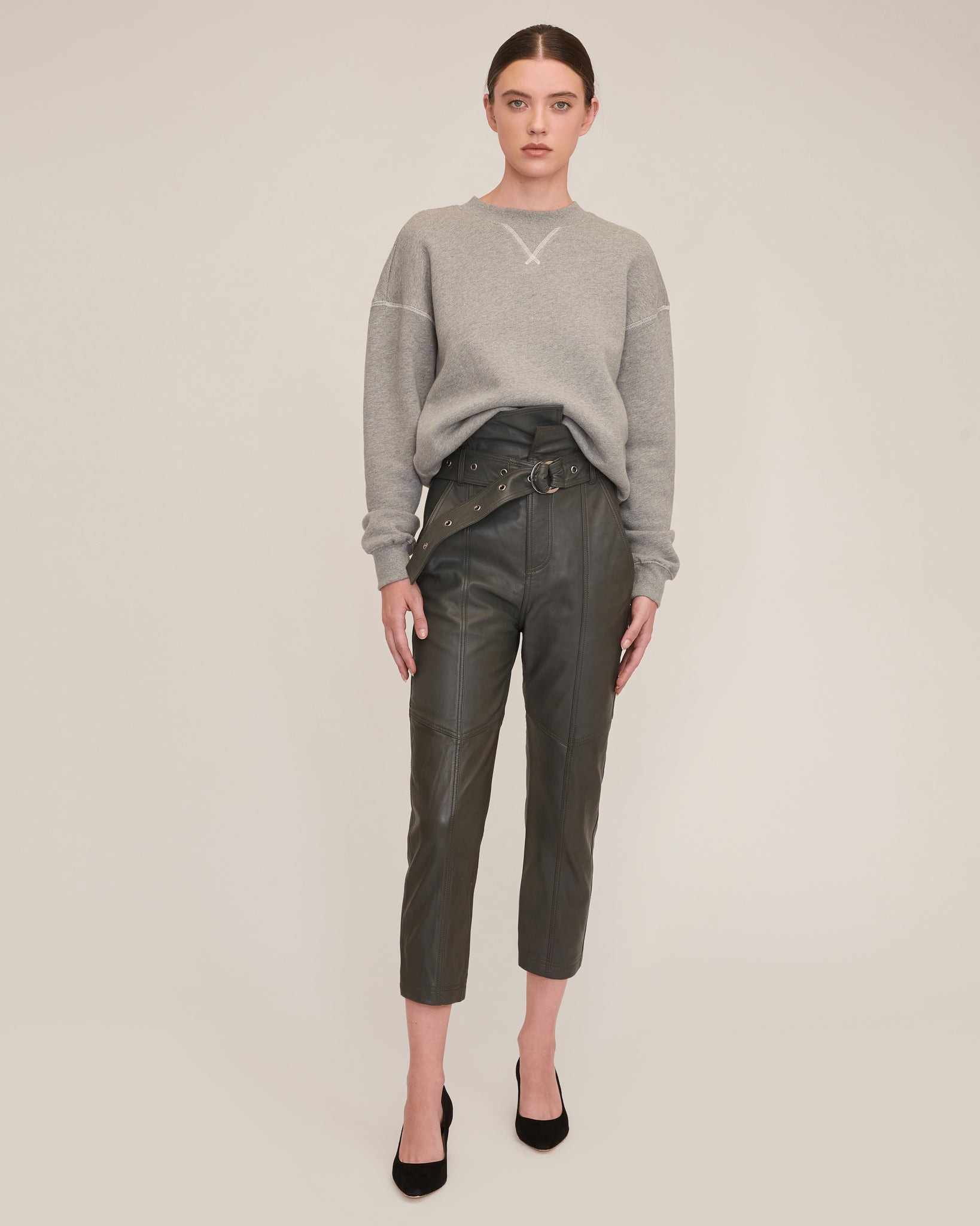 Zara metallic gold vegan leather slouchy trousers - new – Manifesto Woman