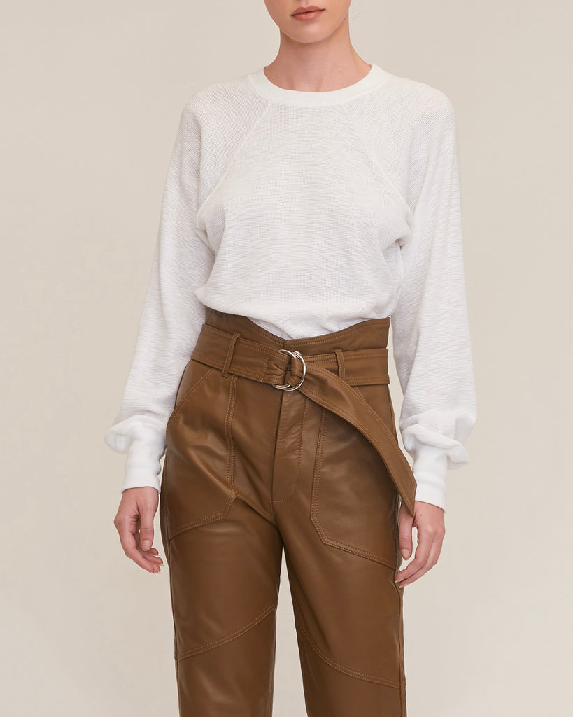 Bennett Patch Pocket Leather Pant in Sandstone | MARISSA WEBB