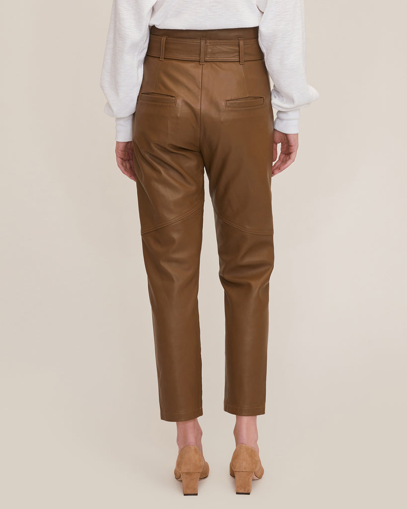 Patch Pocket Leather Pant in Sandstone | Sample Sale | MARISSA WEBB