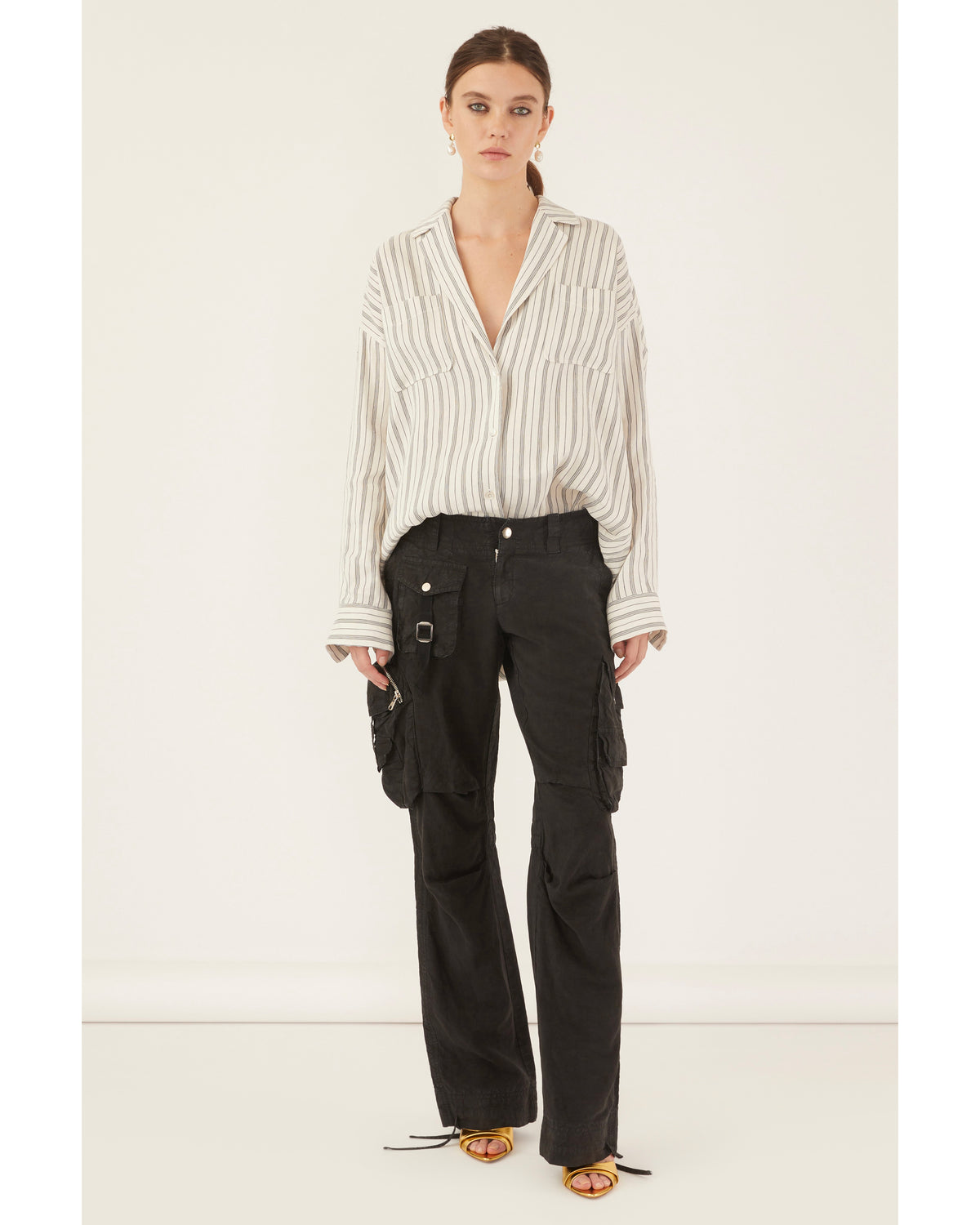 Jackson Low Rise Washed Cargo Pant in Soot | MARISSA WEBB