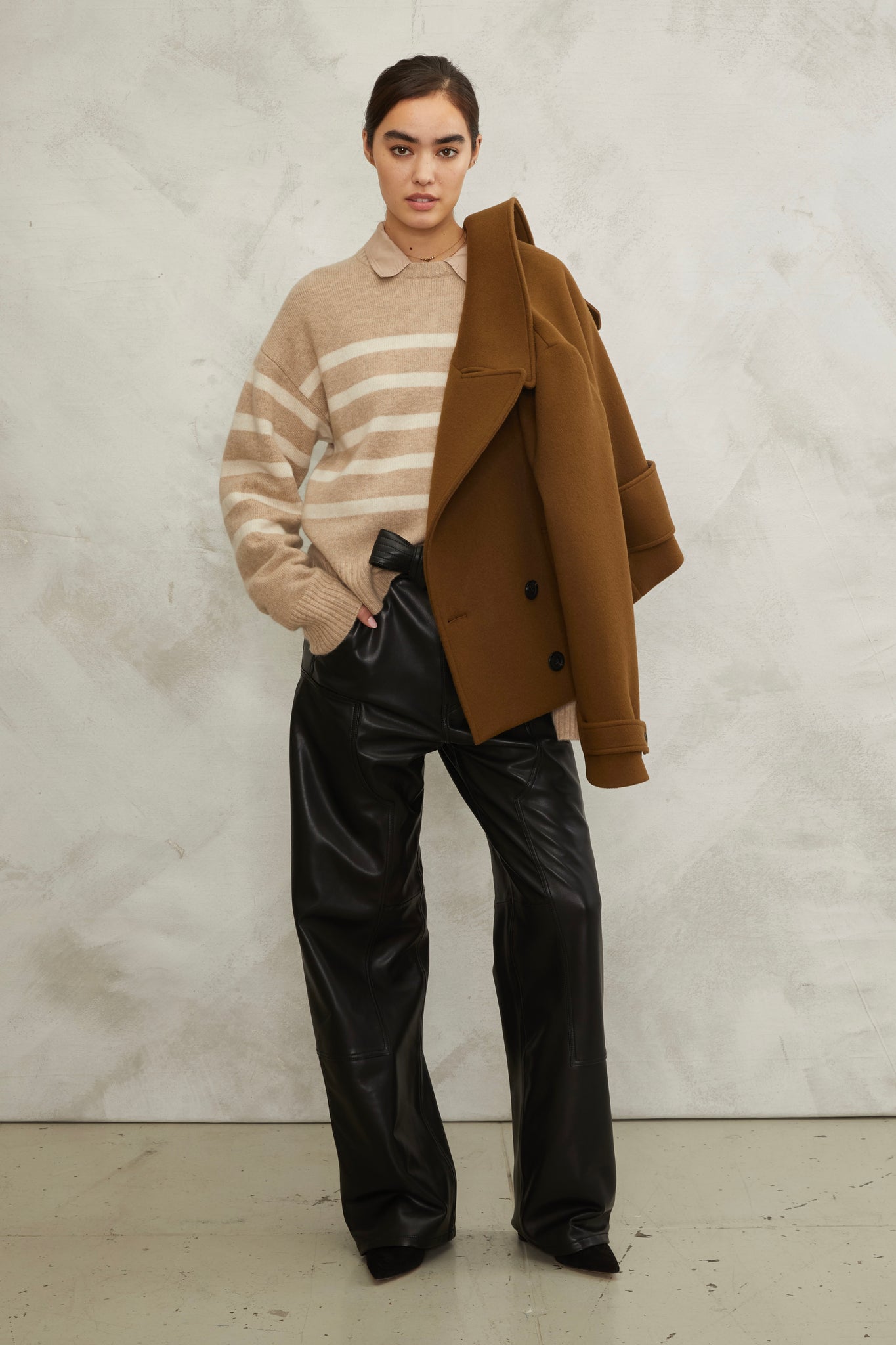 新品タグ付き✨ アンシェヌマン Cashmere Blend Pea Coat Cinzia Rocca Wool-Blend Single-Breasted Coat | Saks Fifth Avenue