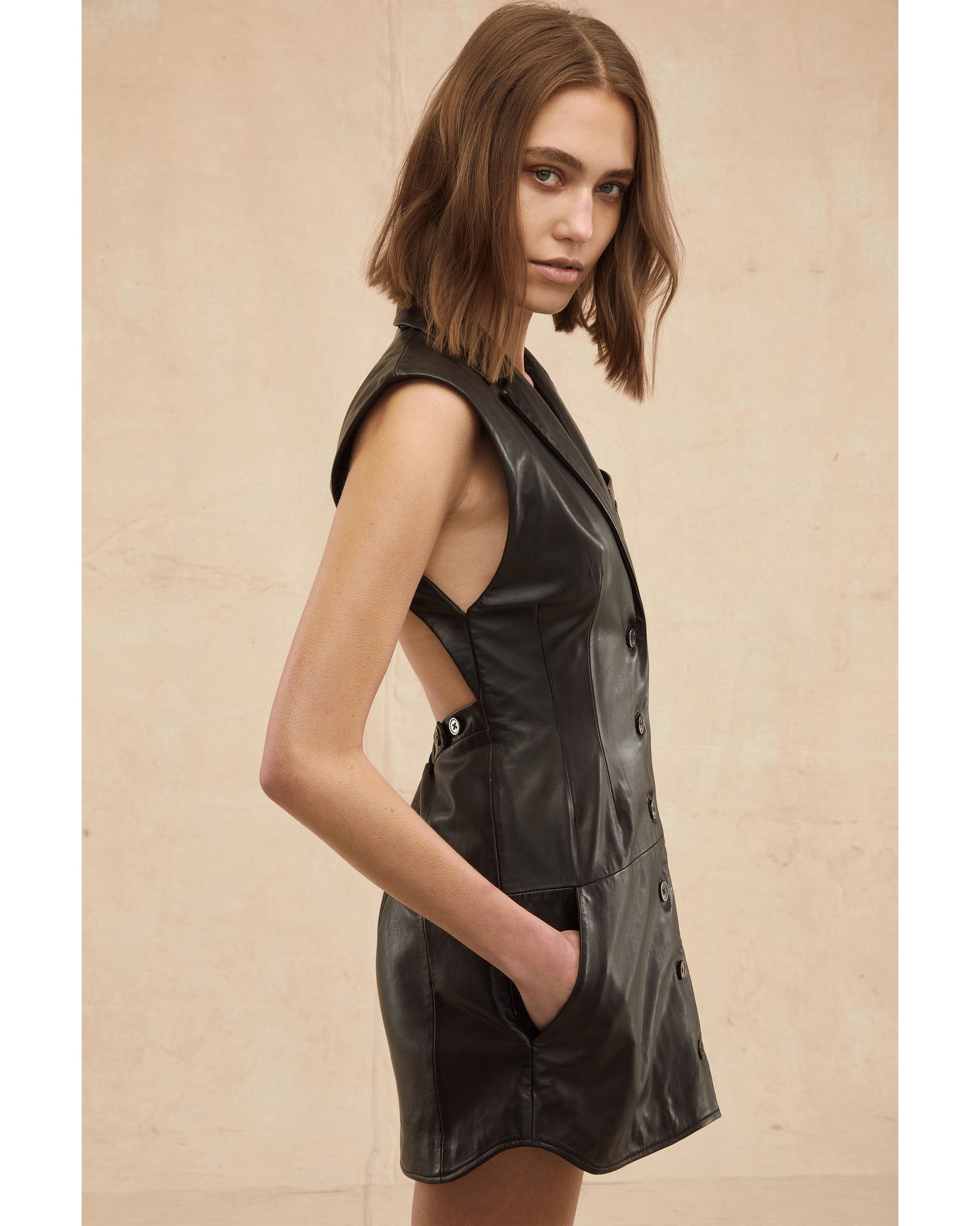 Enzo Leather Open Back Mini Dress | MARISSA WEBB | MARISSA WEBB Enzo Leather Open Back Mini Dress | MARISSA WEBB | MARISSA WEBB