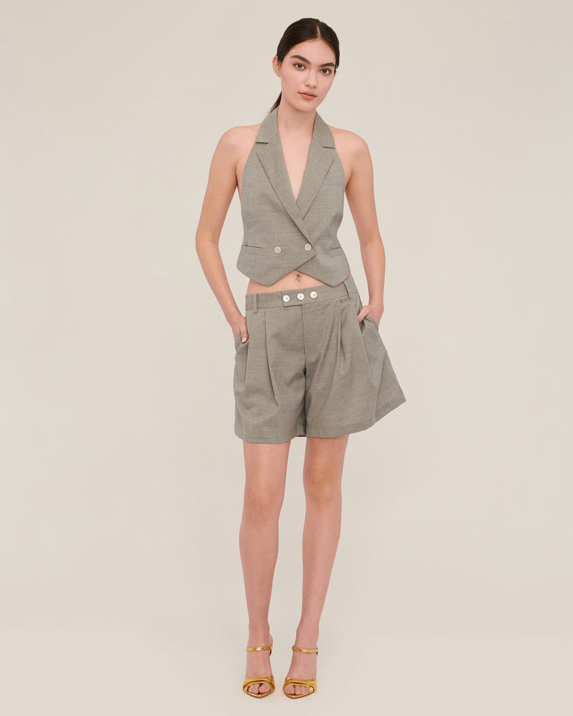 Bailey Pleated Wool Short | MARISSA WEBB