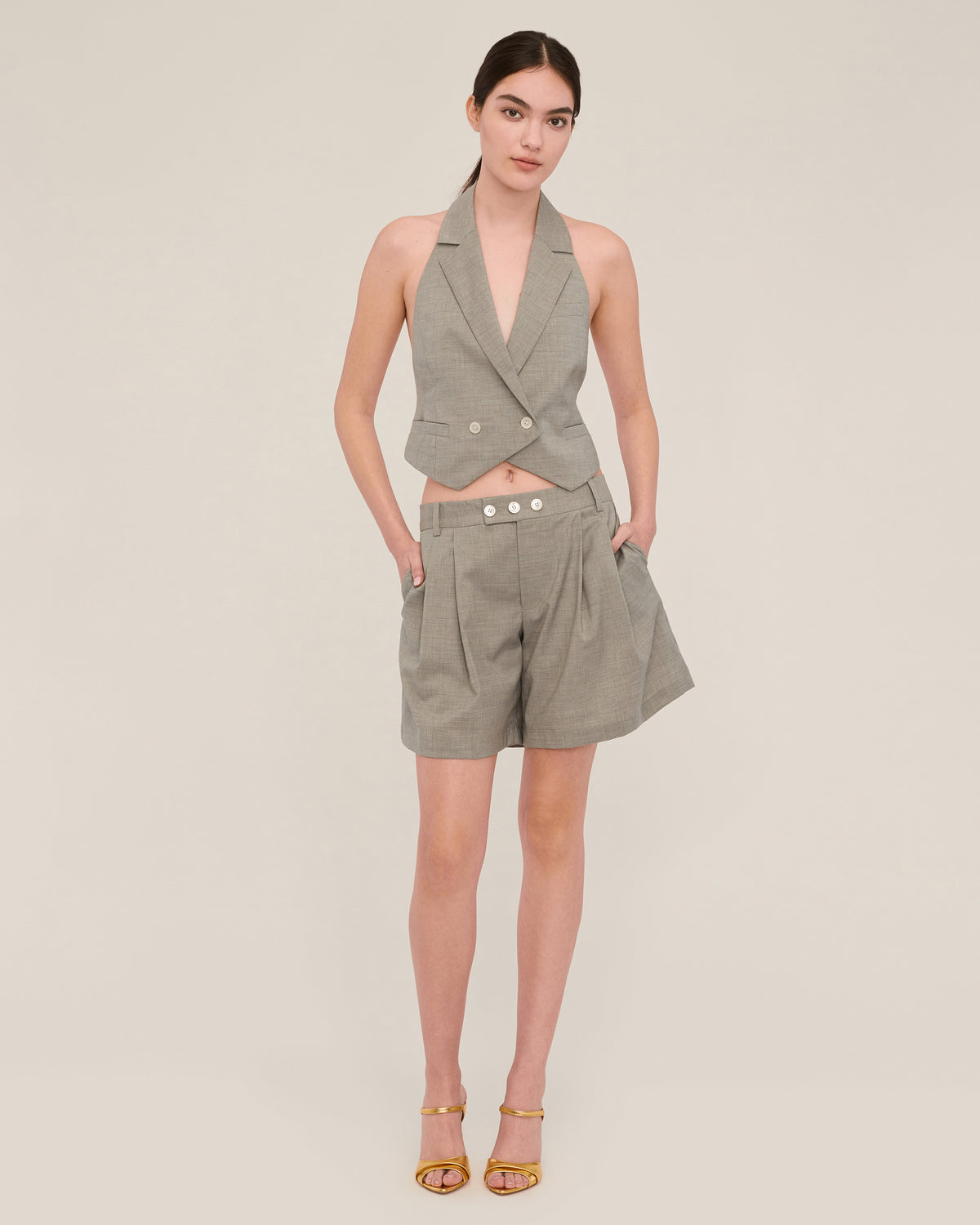 Bailey Pleated Wool Short | MARISSA WEBB