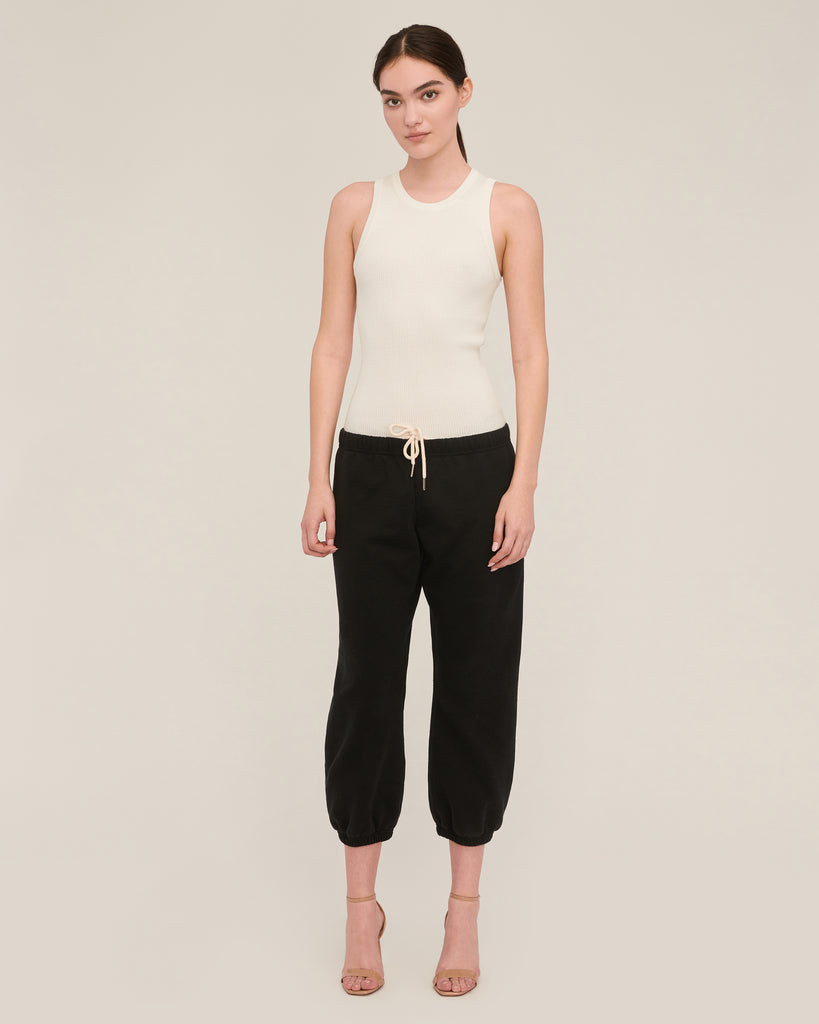 Blaine Low Rise Cropped Sweatpant in Black | MARISSA WEBB