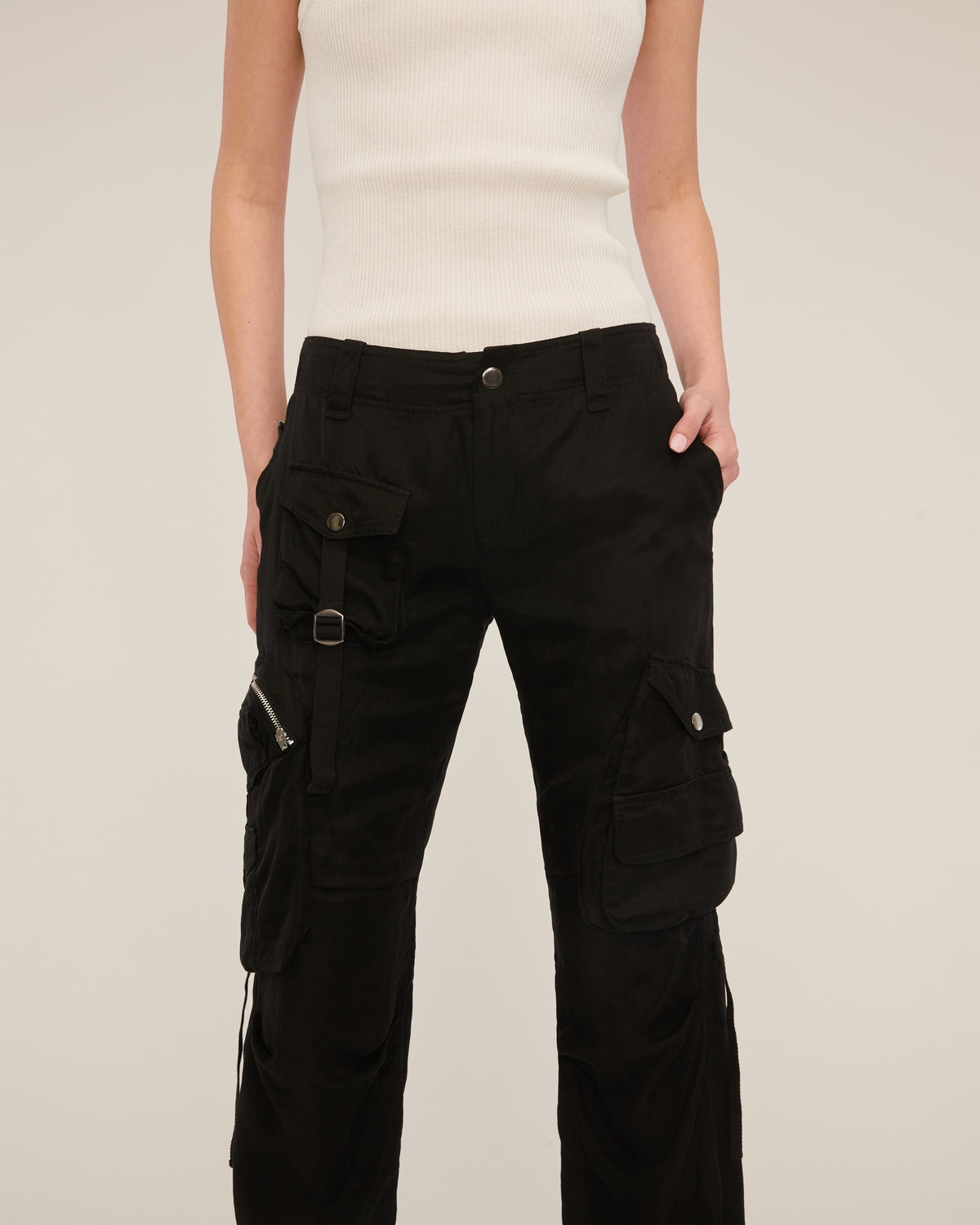 Jackson Low Rise Washed Cargo Pant in Soot | MARISSA WEBB