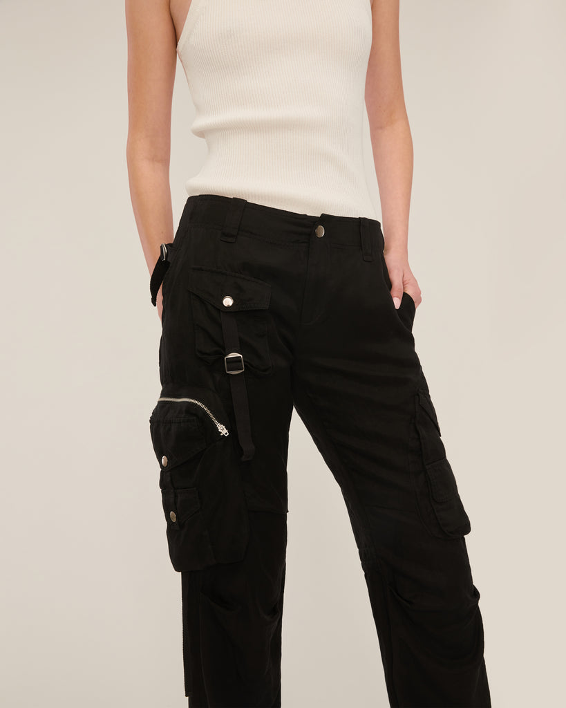 Jackson Low Rise Washed Cargo Pant in Soot | MARISSA WEBB