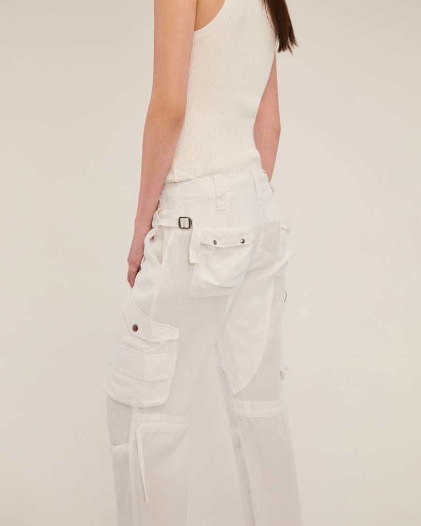 Jackson Low Rise Cargo Pant in Porcelain | MARISSA WEBB