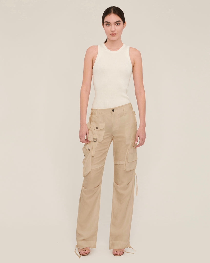 Jackson Low Rise Washed Cargo Pant in Washed Sepia | MARISSA WEBB