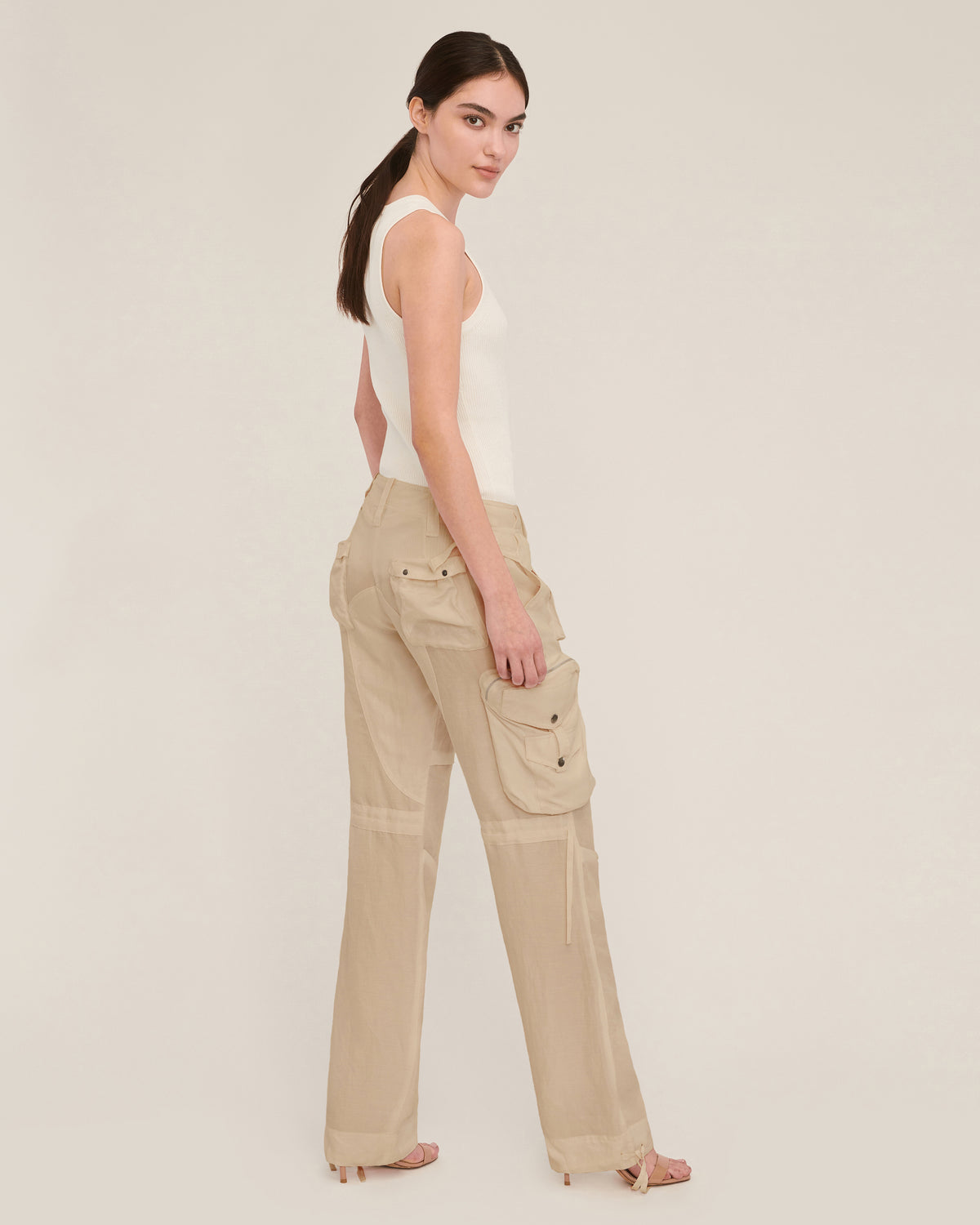 Jackson Low Rise Washed Cargo Pant in Washed Sepia | MARISSA WEBB