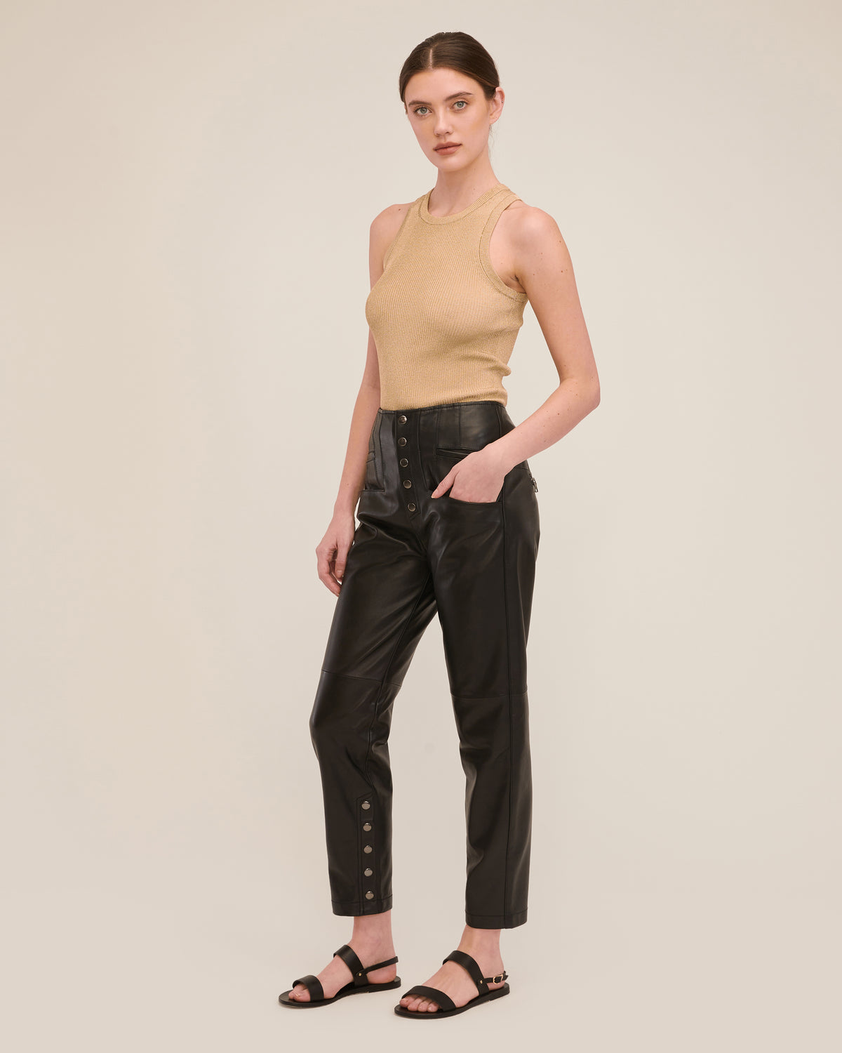 Makayla Full Length Leather Pant | MARISSA WEBB