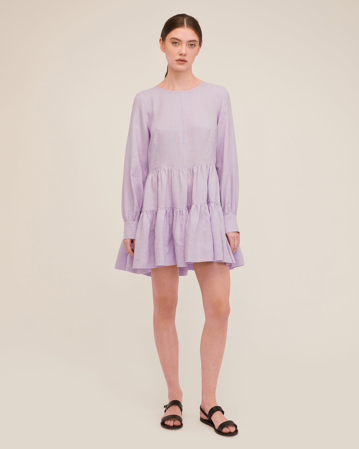 Daphne Linen Trapeze Mini Dress | MARISSA WEBB