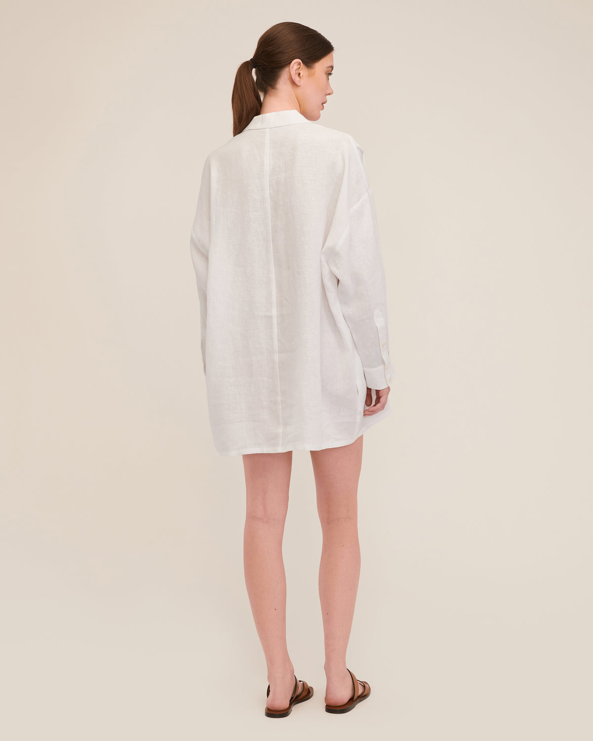 Amanda Blazer Linen Tunic in White | MARISSA WEBB