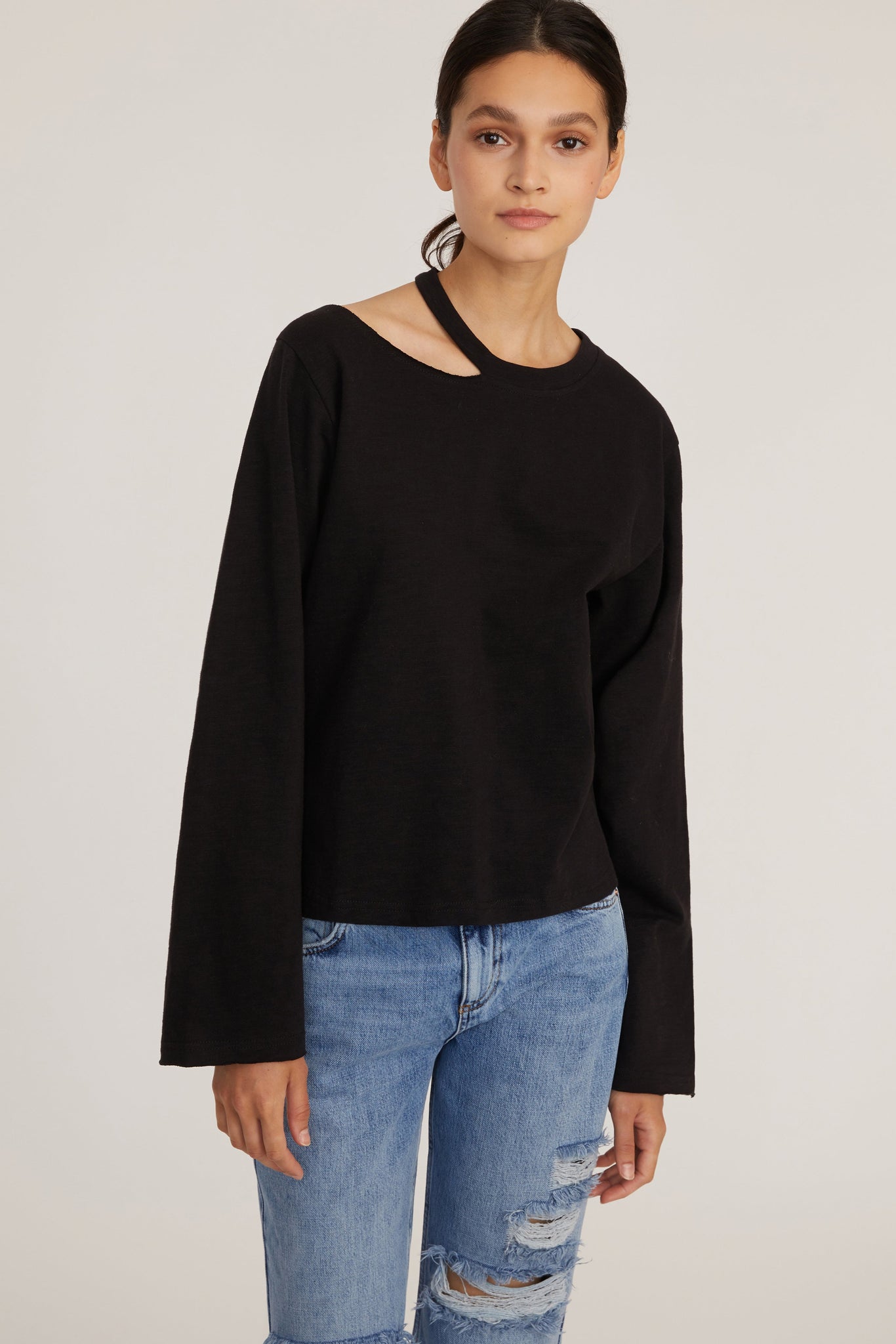 Tate Cut Out Long Sleeve in Black MARISSA WEBB