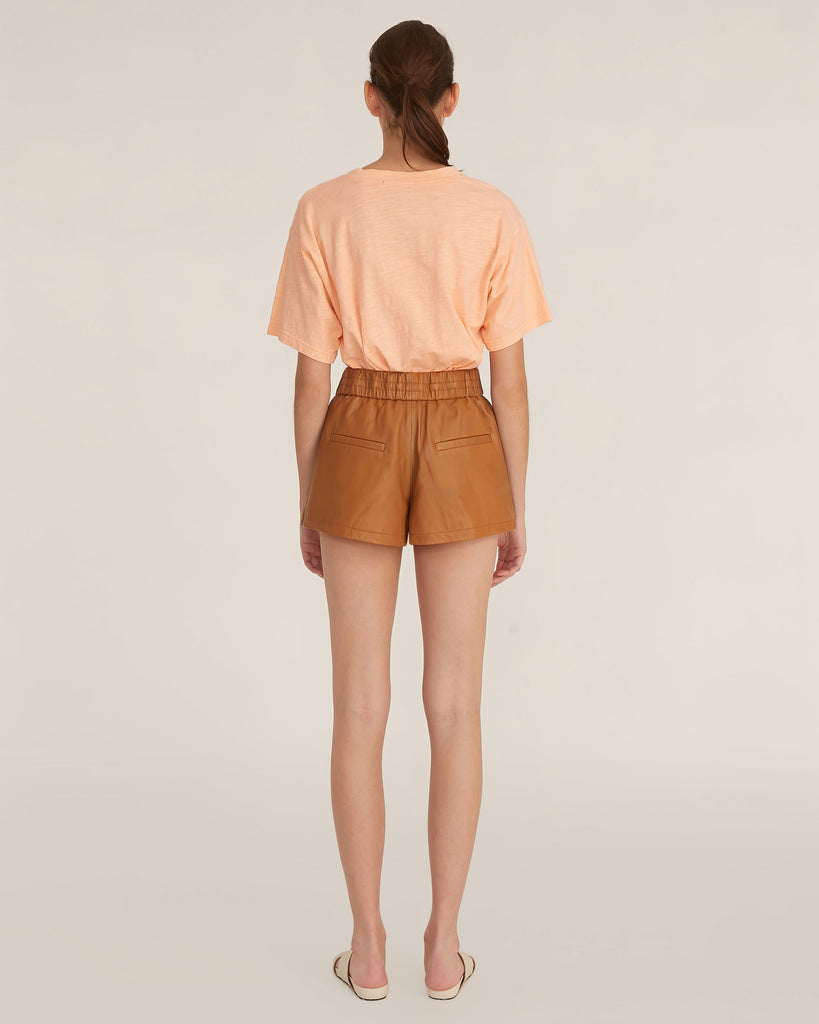Baxter Leather Boxer Short in Almond